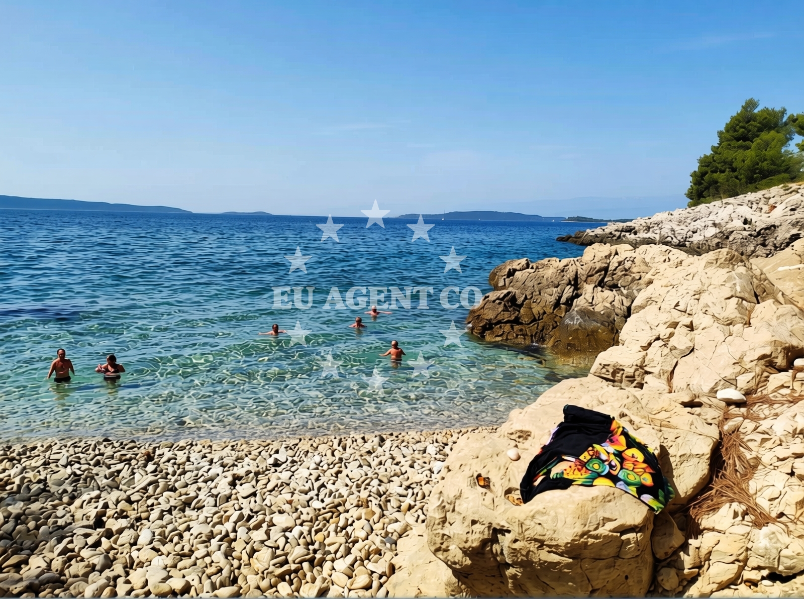 Sea and coastal view of Mala Draga Beach in Put Diruna 62, Trogir