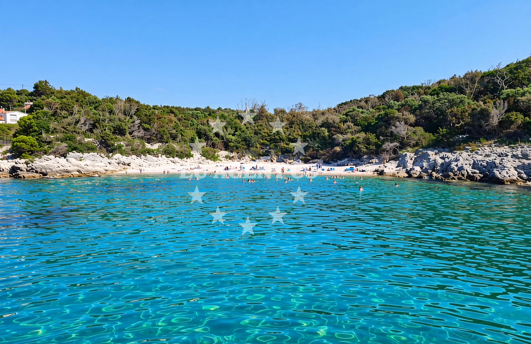 Overview of Mala Draga, Ilovik (Mali Lošinj) (Ilovik) Beach in Mala Draga
