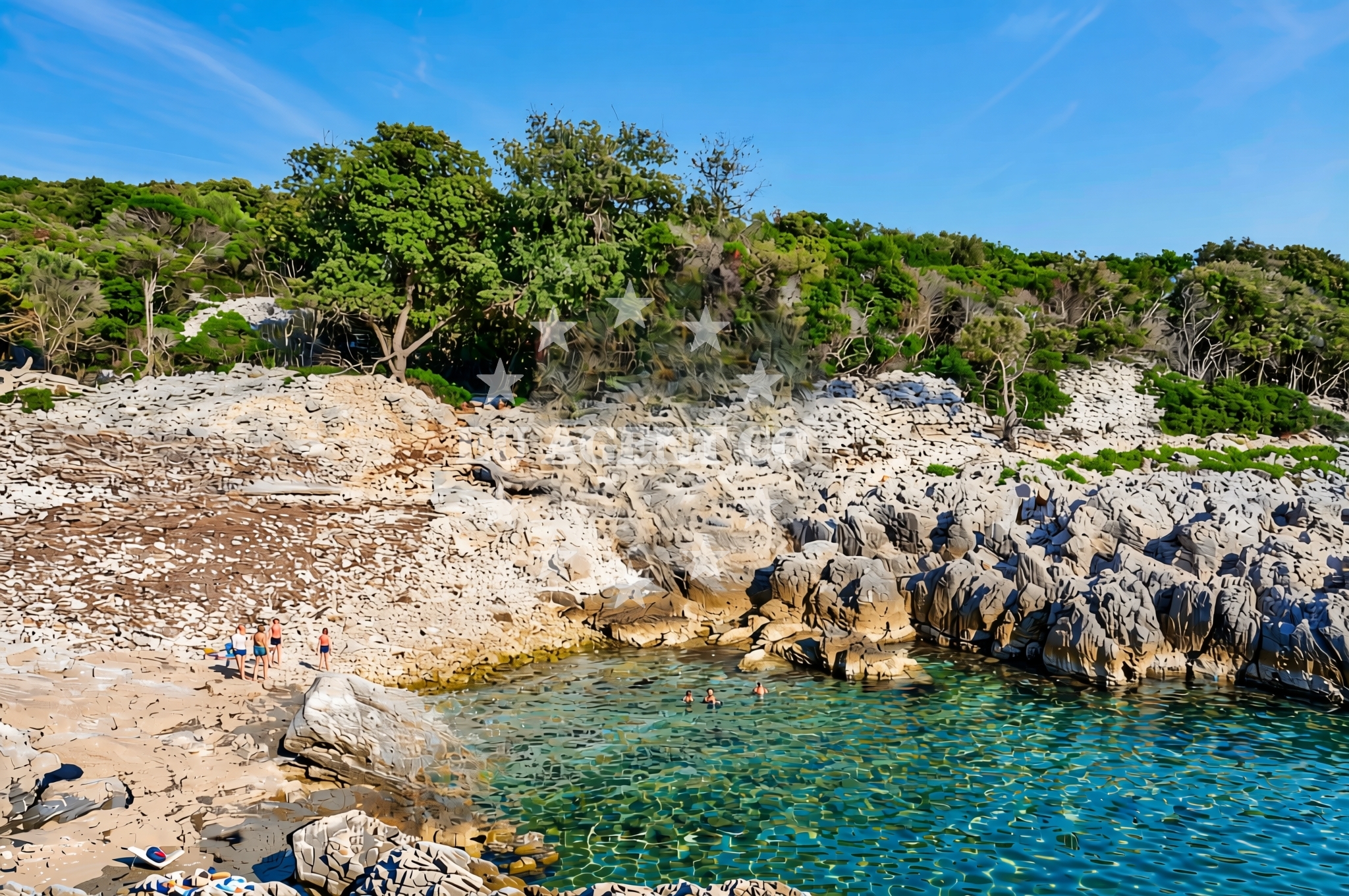 Overview of Mala draga, Veli Lošinj (Lošinj) Beach in Mala draga