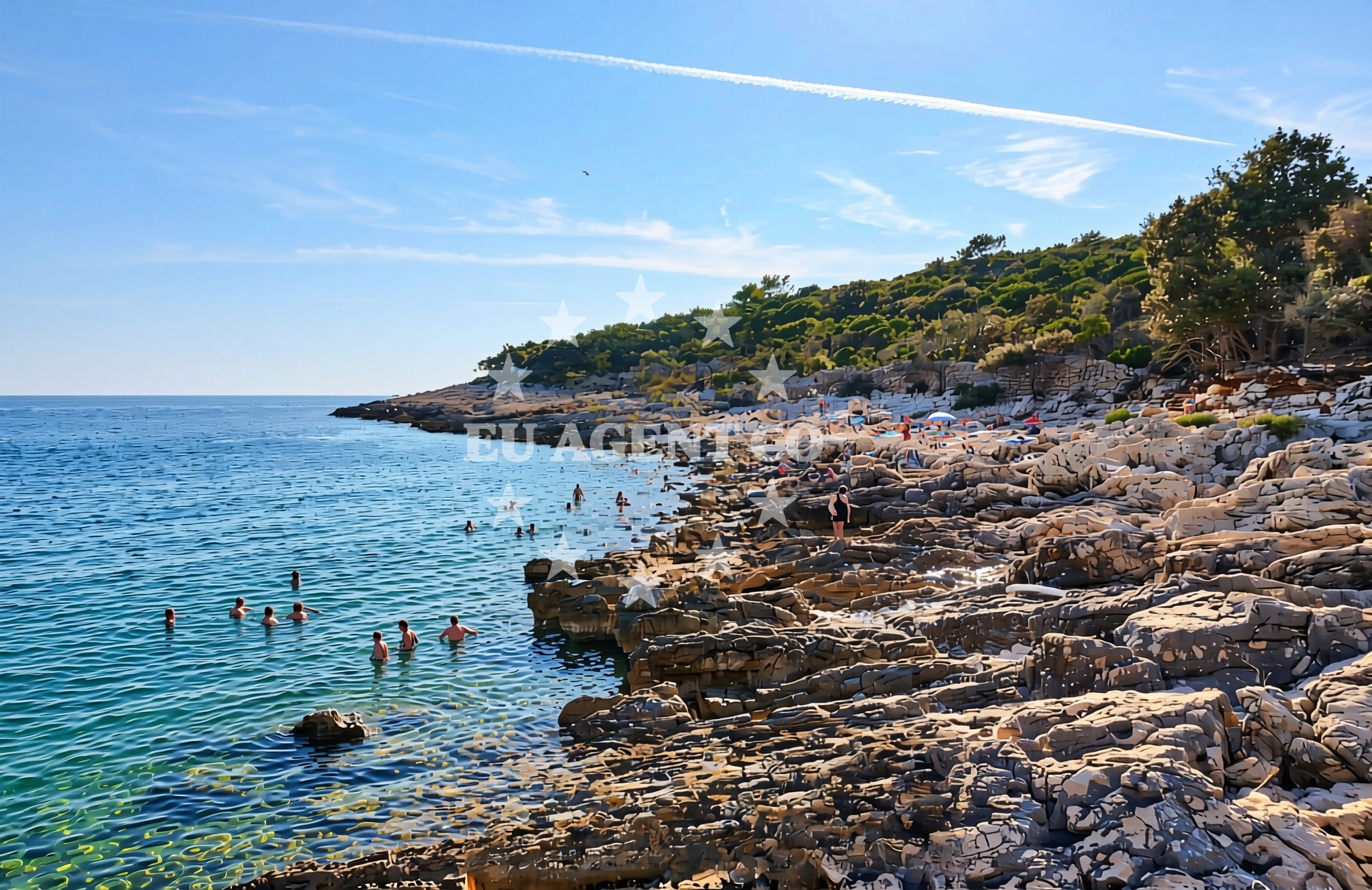 Beach facilities and surroundings at Mala draga, Veli Lošinj (Lošinj) Beach in Mala draga