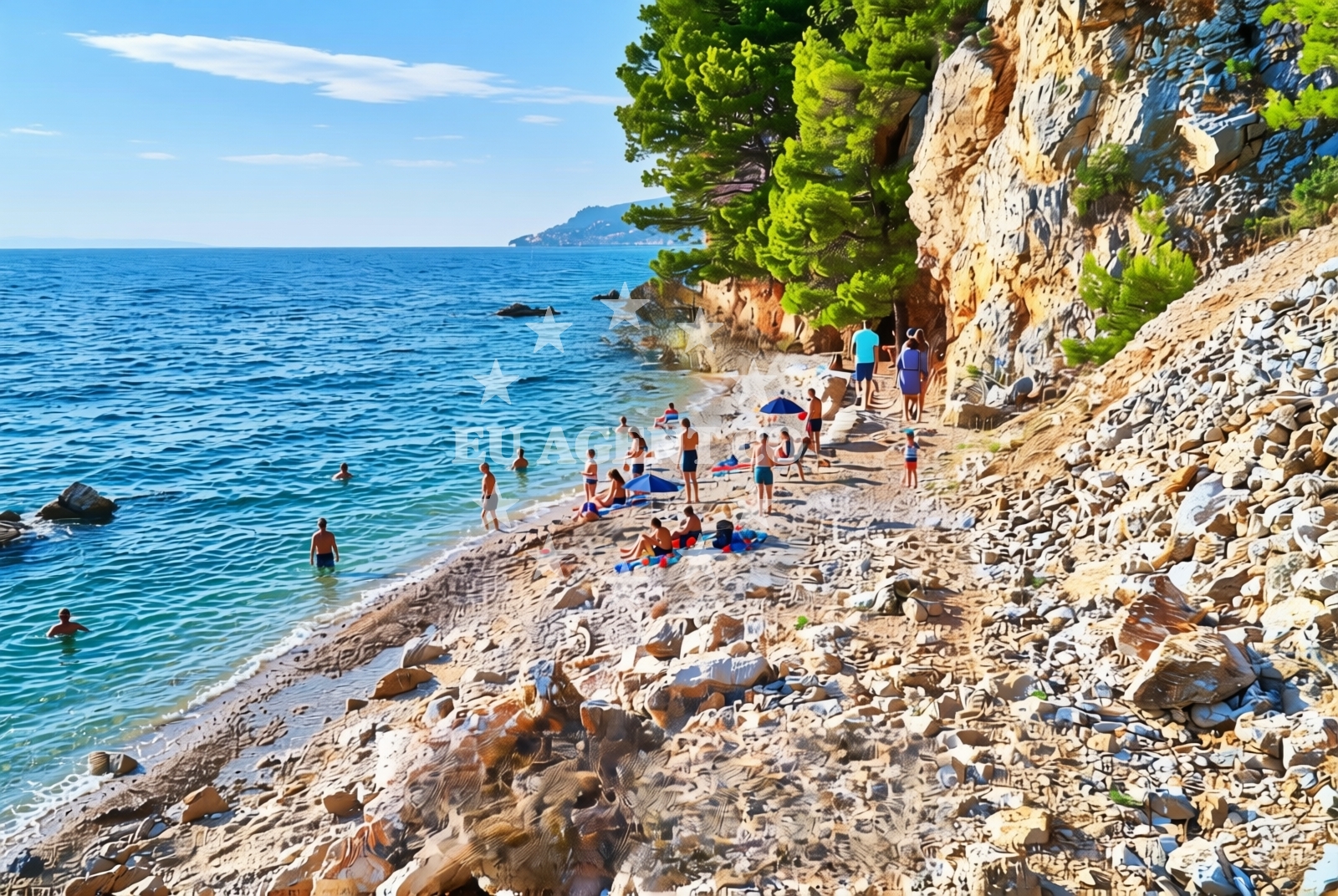 Shoreline and swimming area at Mala Duba zapad, Živogošće Beach in Mala Duba zapad