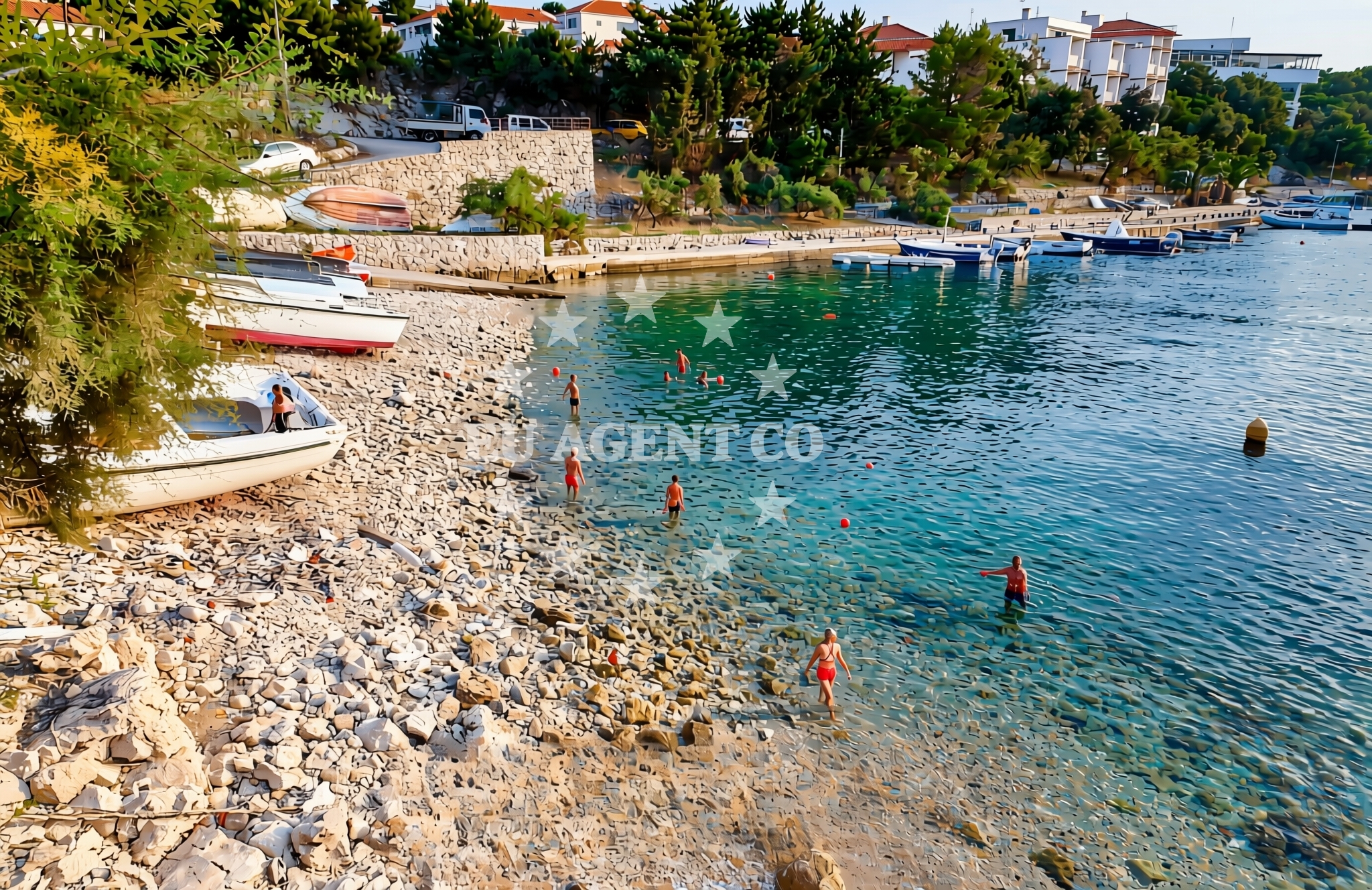Sea and coastal view of Mala Garška, Hvar (Hvar) Beach in Mala Garška
