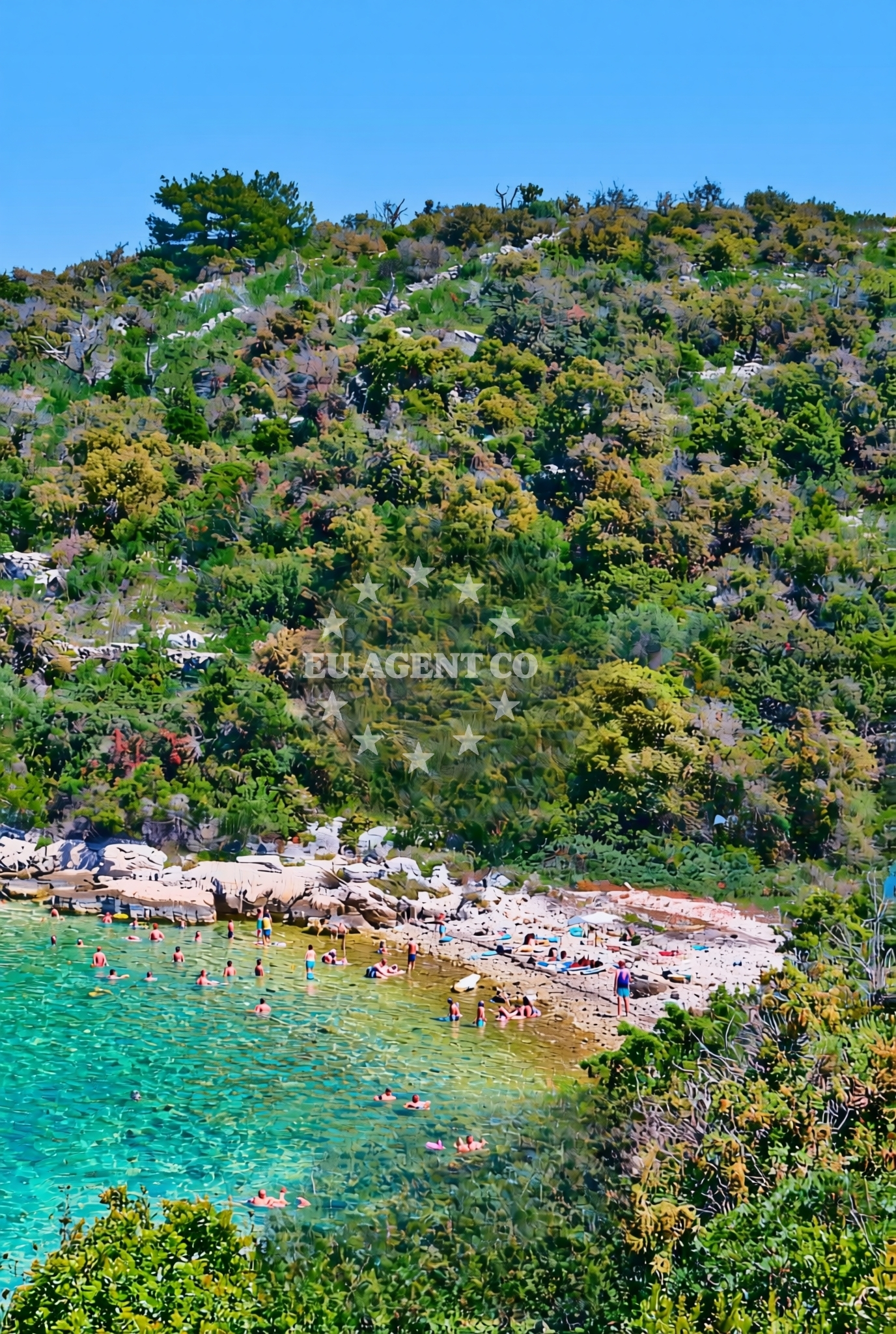 Sea and coastal view of Mala luka istok, Drvenik Veliki (Drvenik Veli) Beach in Mala luka istok