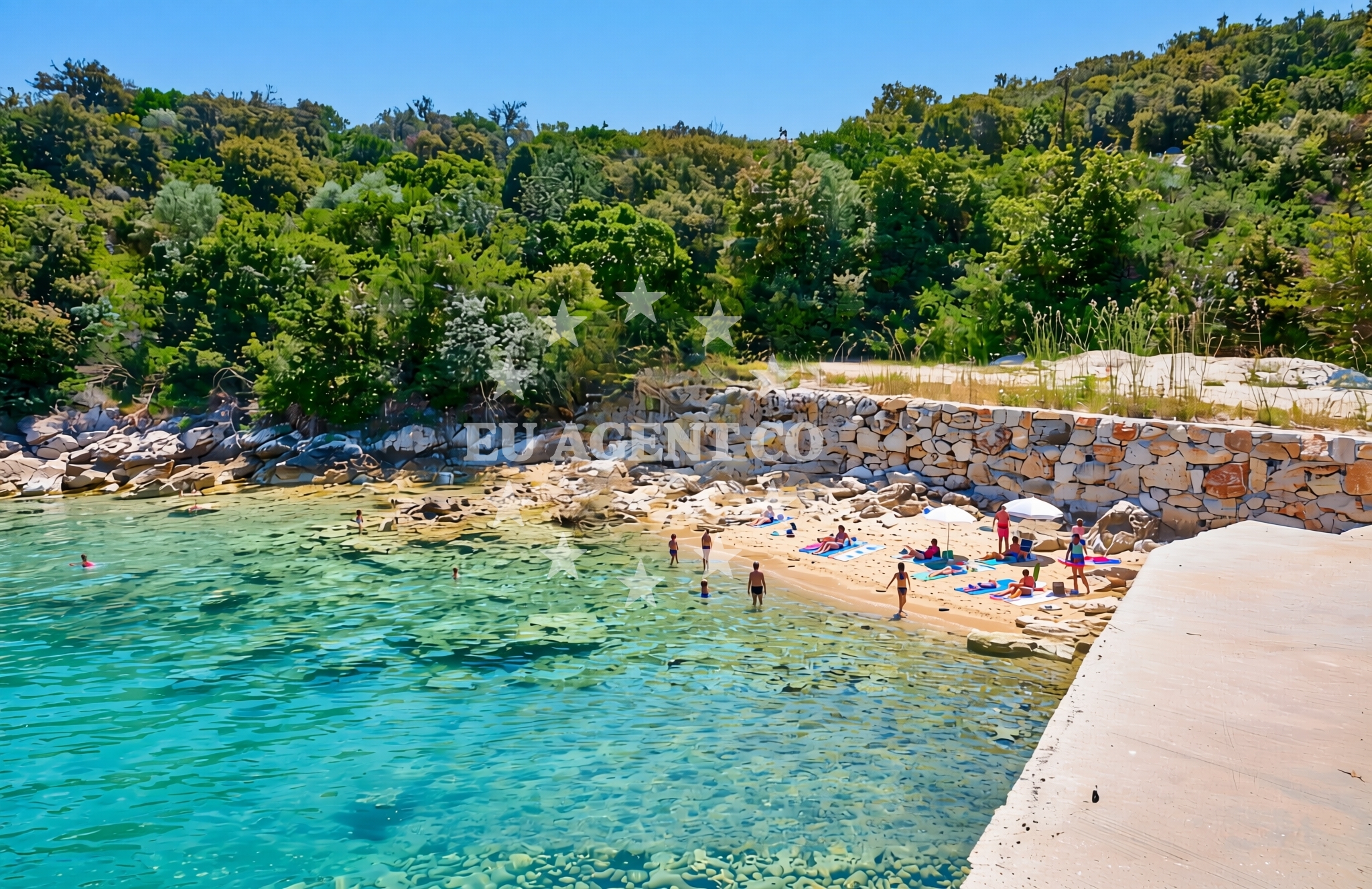 Sea and coastal view of Mala luka zapad, Drvenik Veliki (Drvenik Veli) Beach in Mala luka zapad