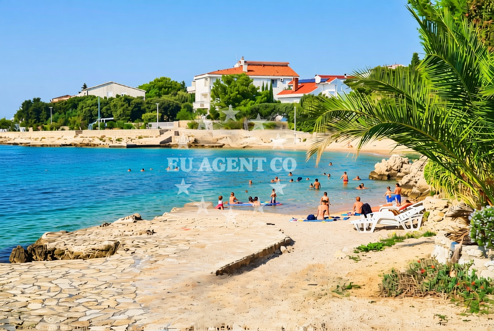 Shoreline and swimming area at Mala Mandra, Mandre (Pag) Beach in Mala Mandra