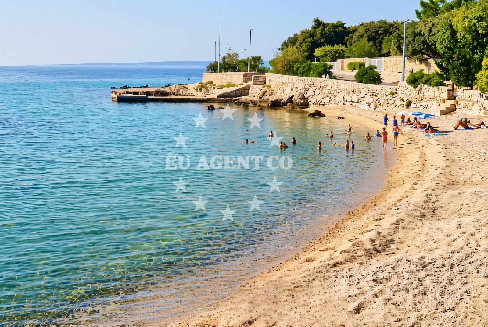 Beach facilities and surroundings at Mala Mandra, Mandre (Pag) Beach in Mala Mandra