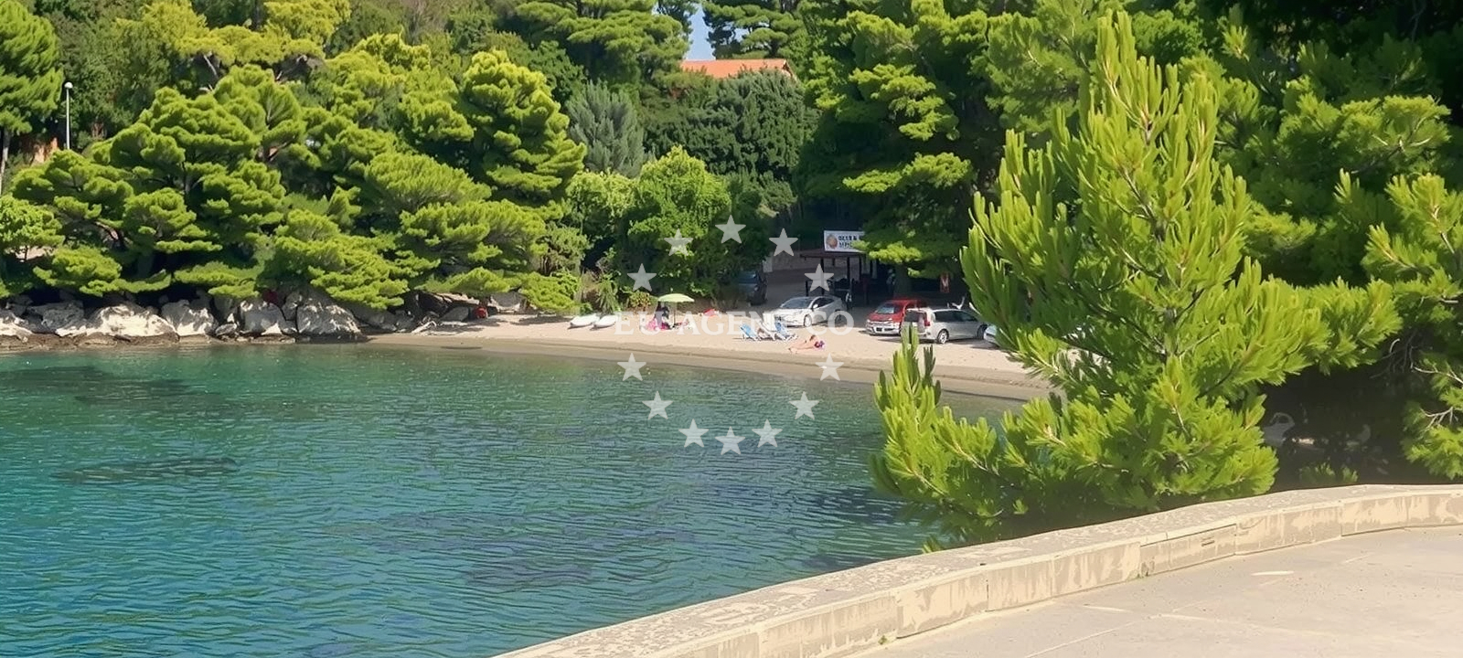 Shoreline and swimming area at Mala Saplunara Beach in Saplunara 35, Saplunara