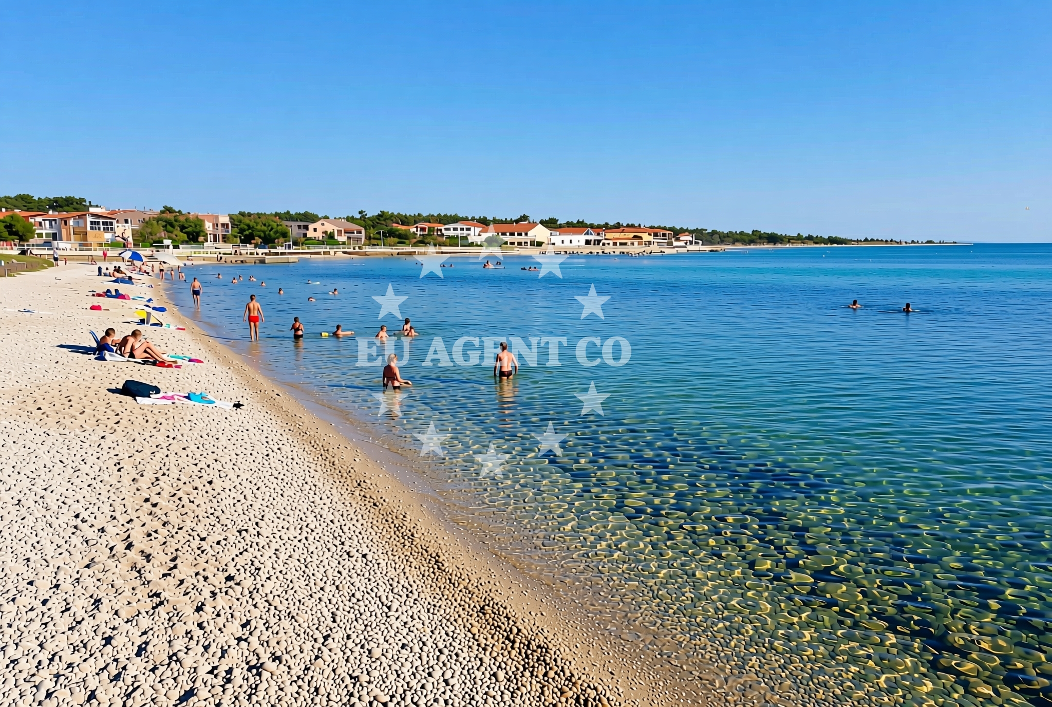 Sea and coastal view of Mala Slatina istok, Vir (Vir) Beach in Mala Slatina istok
