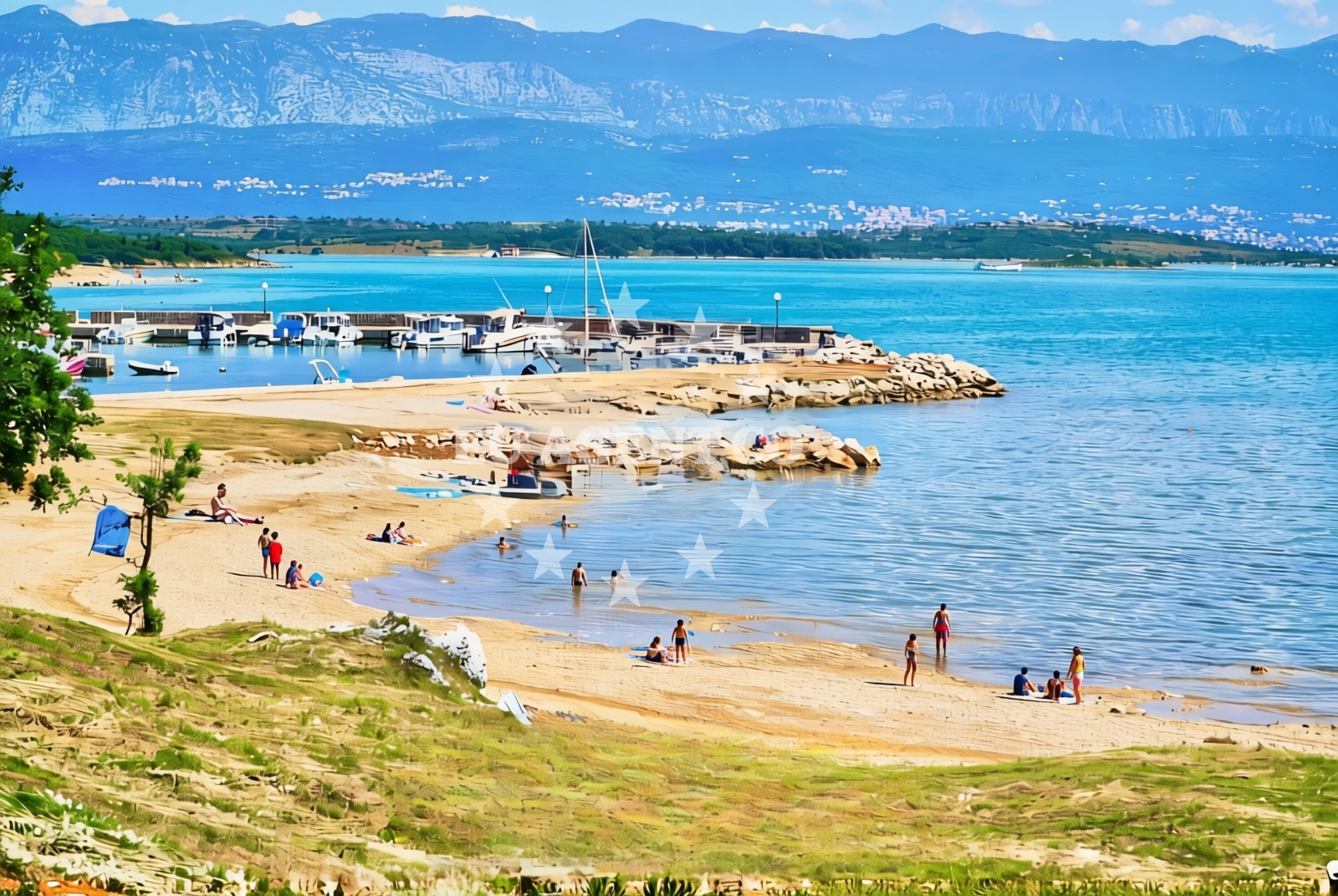 Overview of Mala sten, Čižići (Krk) Beach in Mala sten
