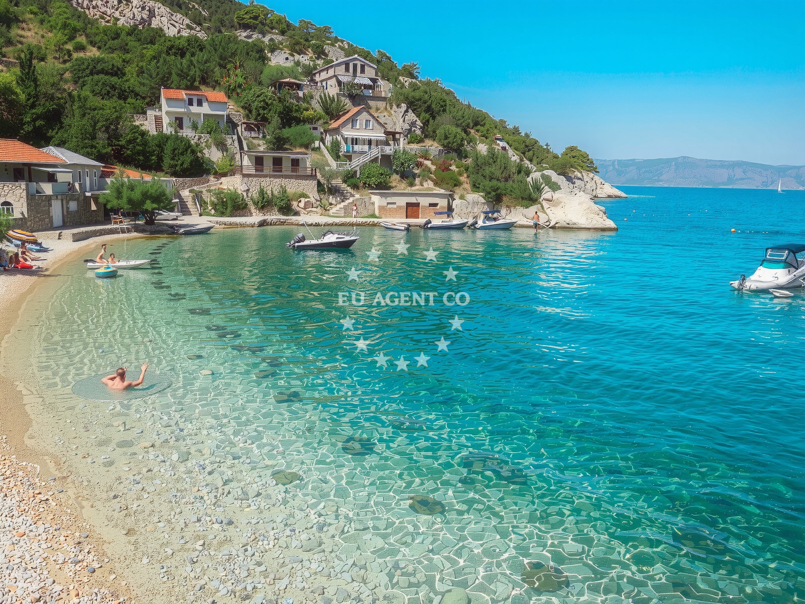 Overview of Mala Stiniva beach in POLJICA POLJICA, Poljica