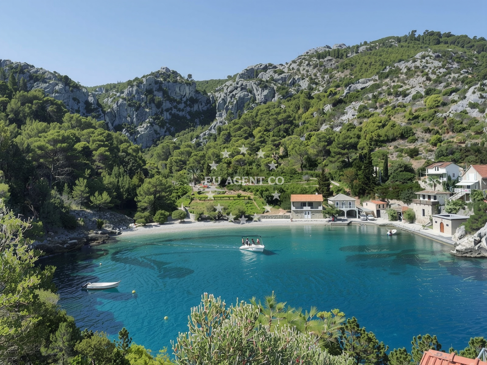 Sea and coastal view of Mala Stiniva beach in POLJICA POLJICA, Poljica