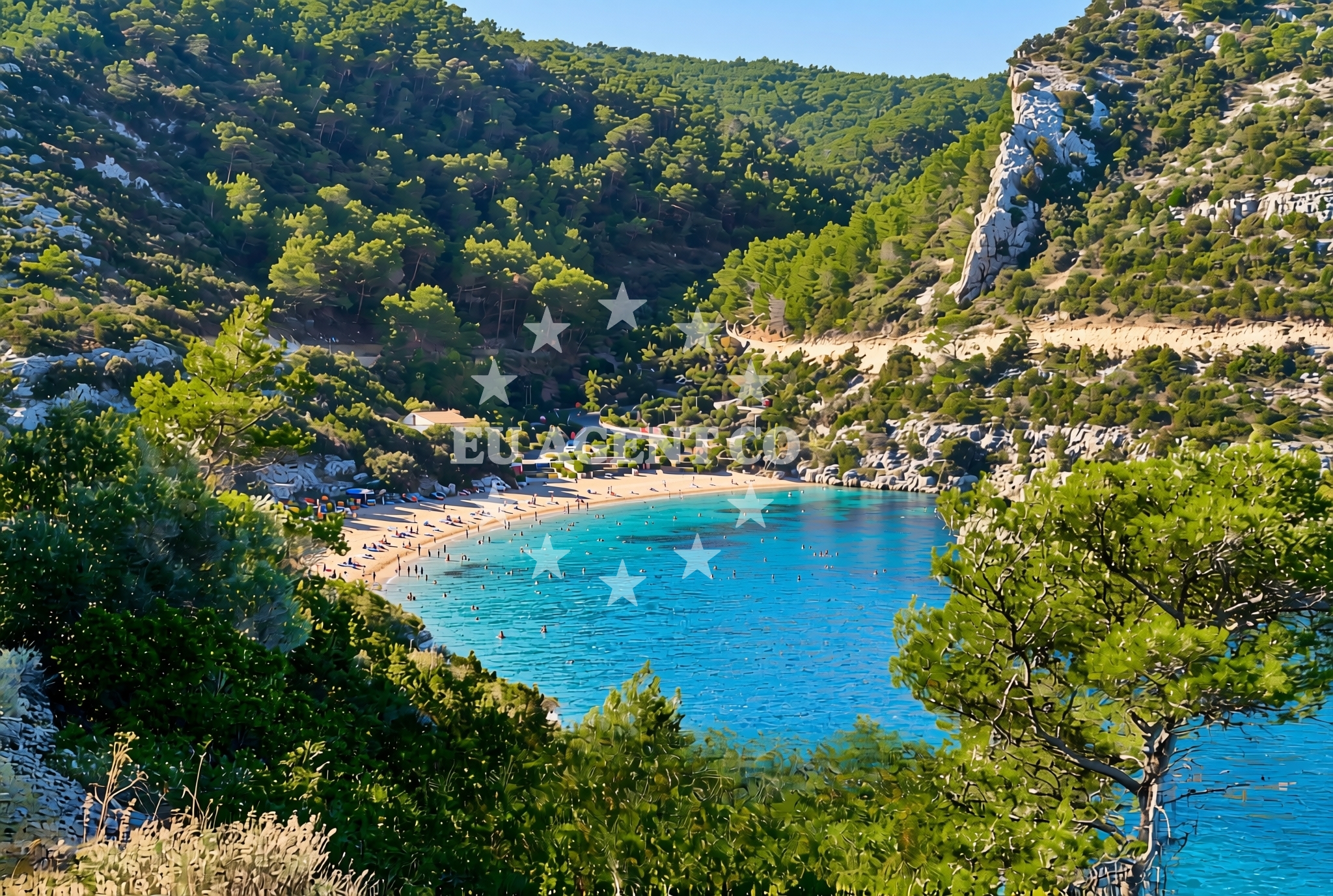 Shoreline and swimming area at Mala Stiniva, Jelsa (Hvar) Beach in Mala Stiniva