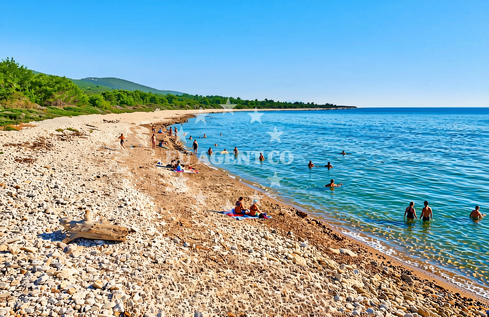 Shoreline and swimming area at Mala voda, Dragove (Dugi otok) Beach in Mala voda