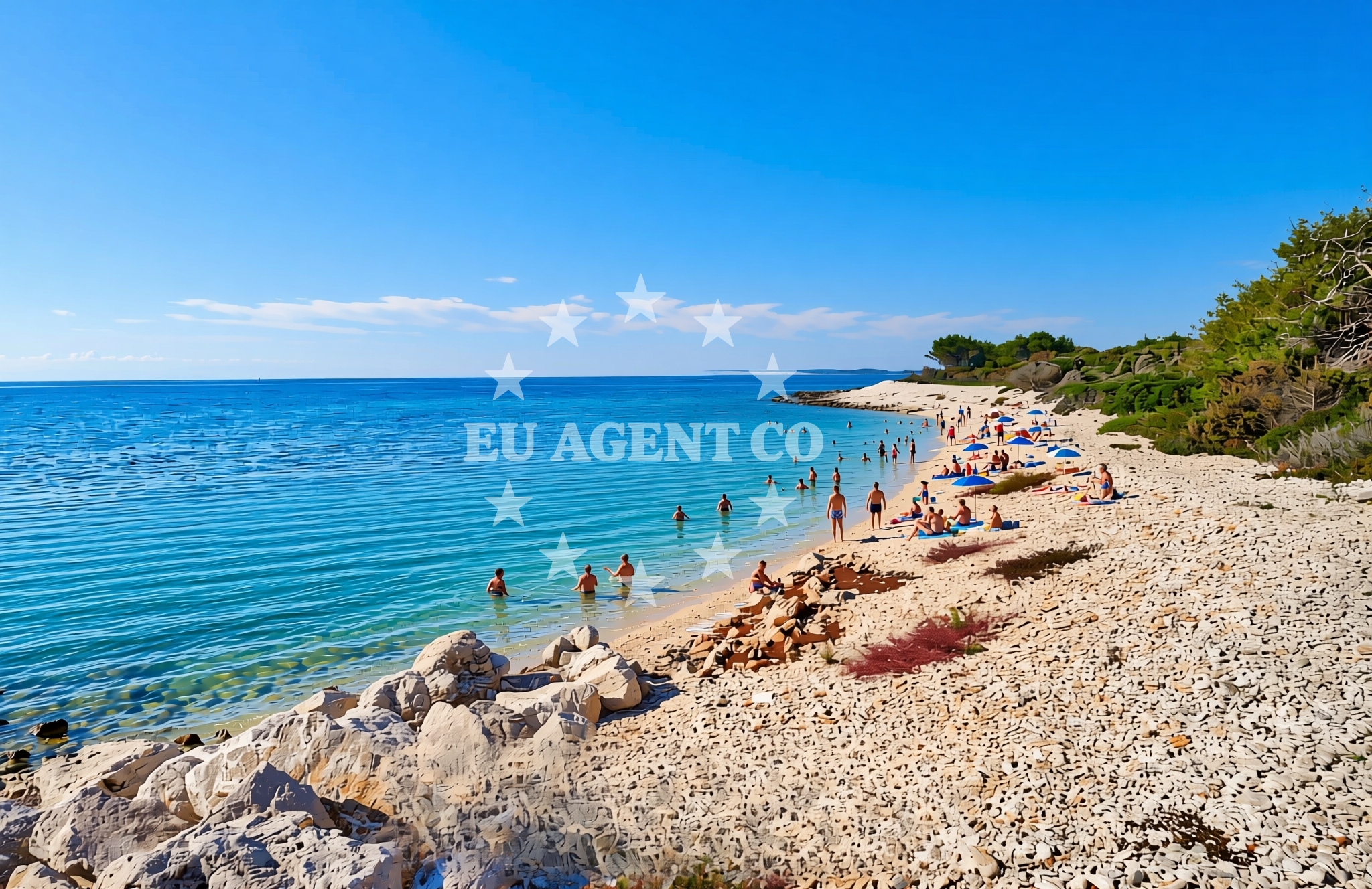 Sea and coastal view of Mala voda, Dragove (Dugi otok) Beach in Mala voda