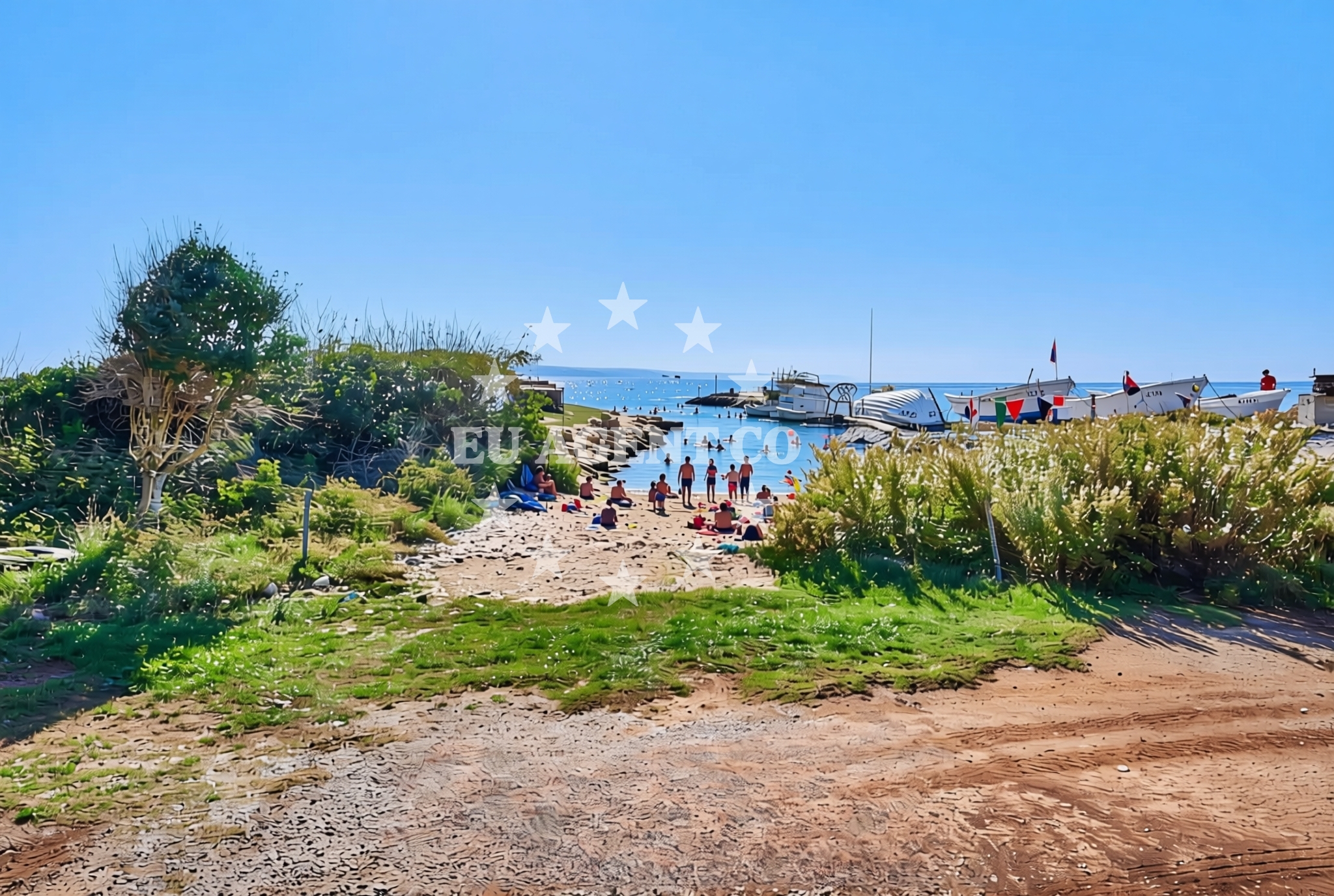 Beach facilities and surroundings at Mala voda, Dragove (Dugi otok) Beach in Mala voda