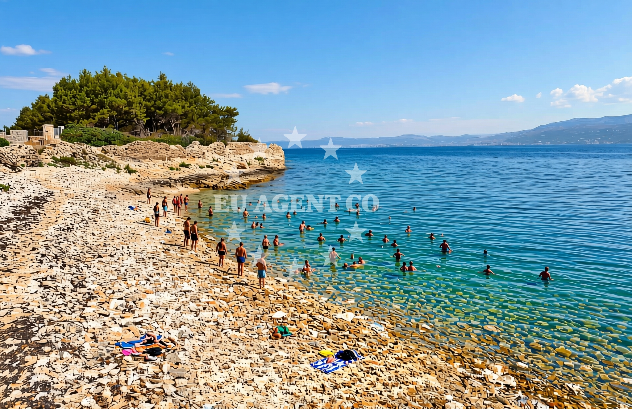 Overview of Malačnica sredina, Supetar (Brač) Beach in Malačnica sredina
