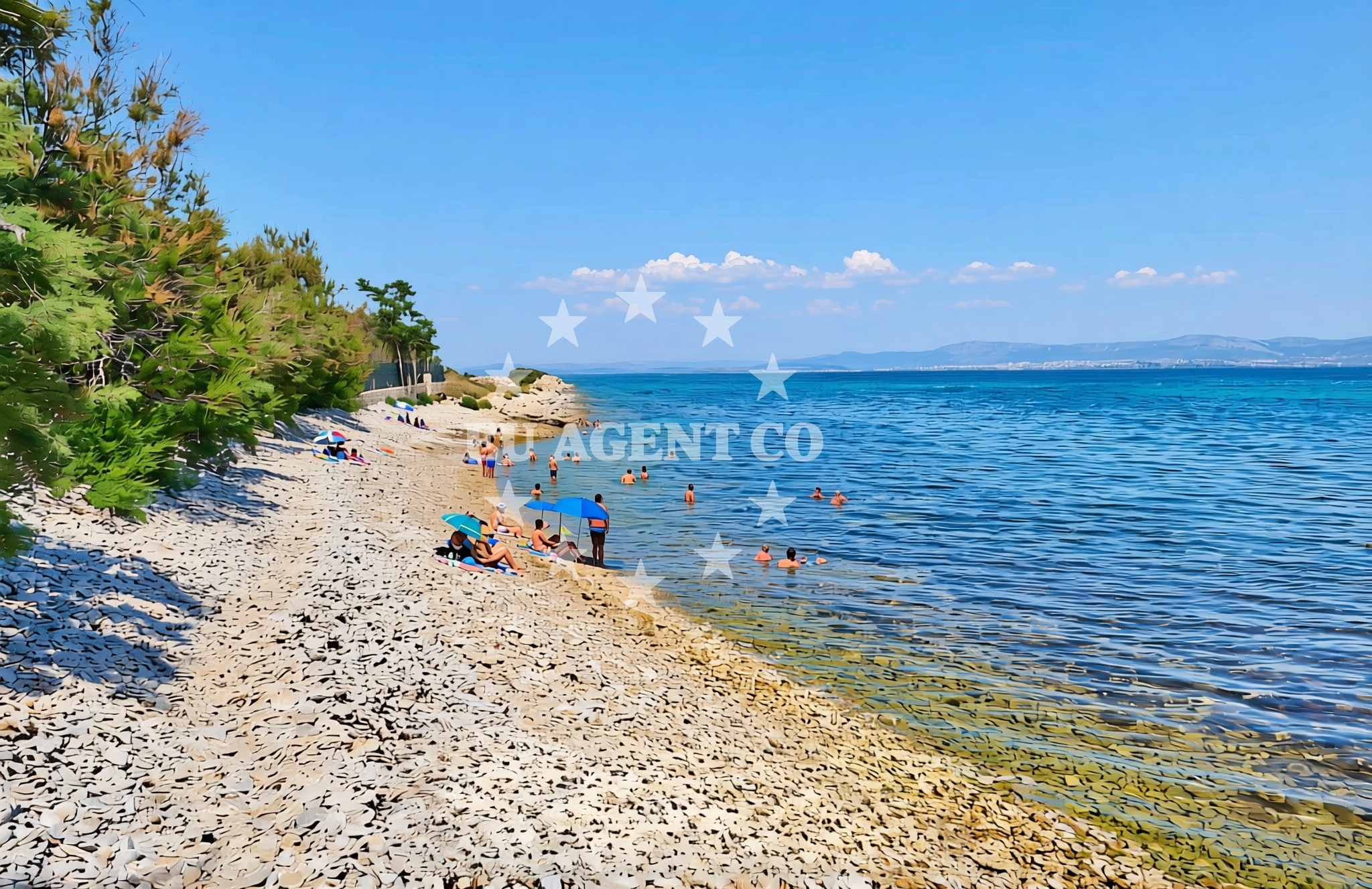 Sea and coastal view of Malačnica zapad, Supetar (Brač) Beach in Malačnica zapad