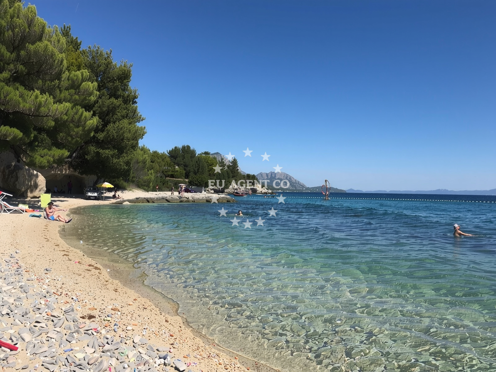 Sea and coastal view of Male Ciste beach in 29 Blato, Živogošće