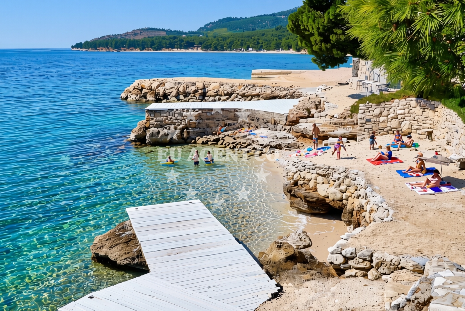 Overview of Male Čiste, Drvenik (Gradac) Beach in Male Čiste