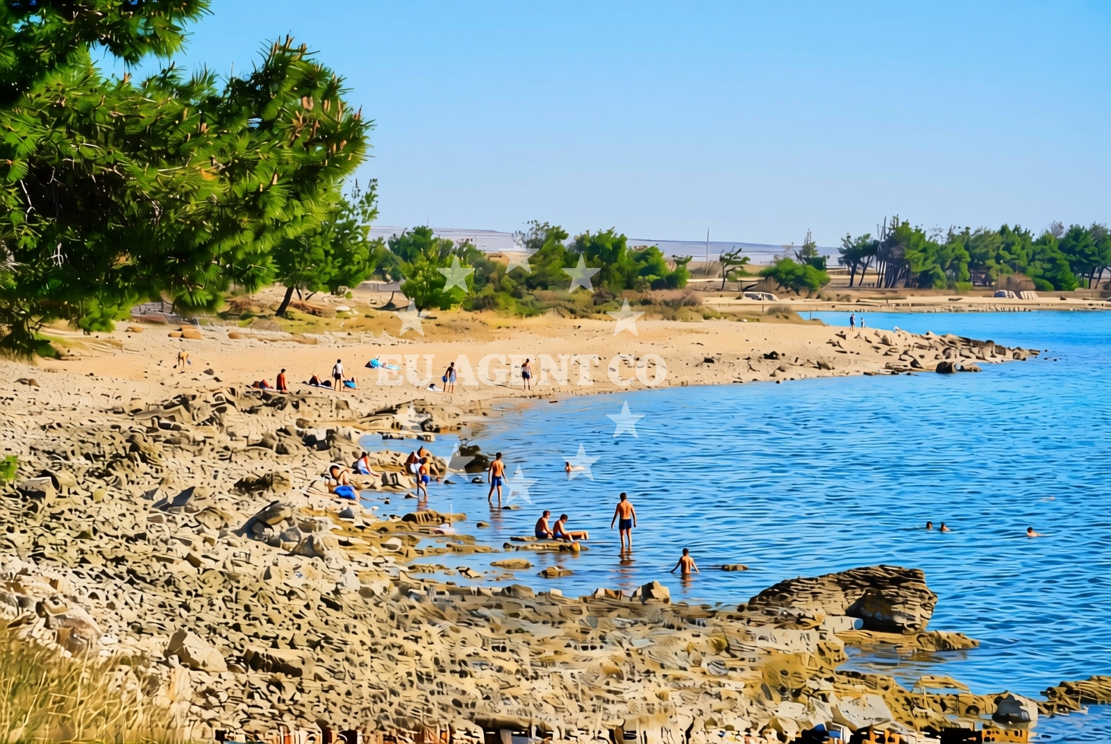 Overview of Maletinac istok, Vrčići (Pag) Beach in Maletinac istok