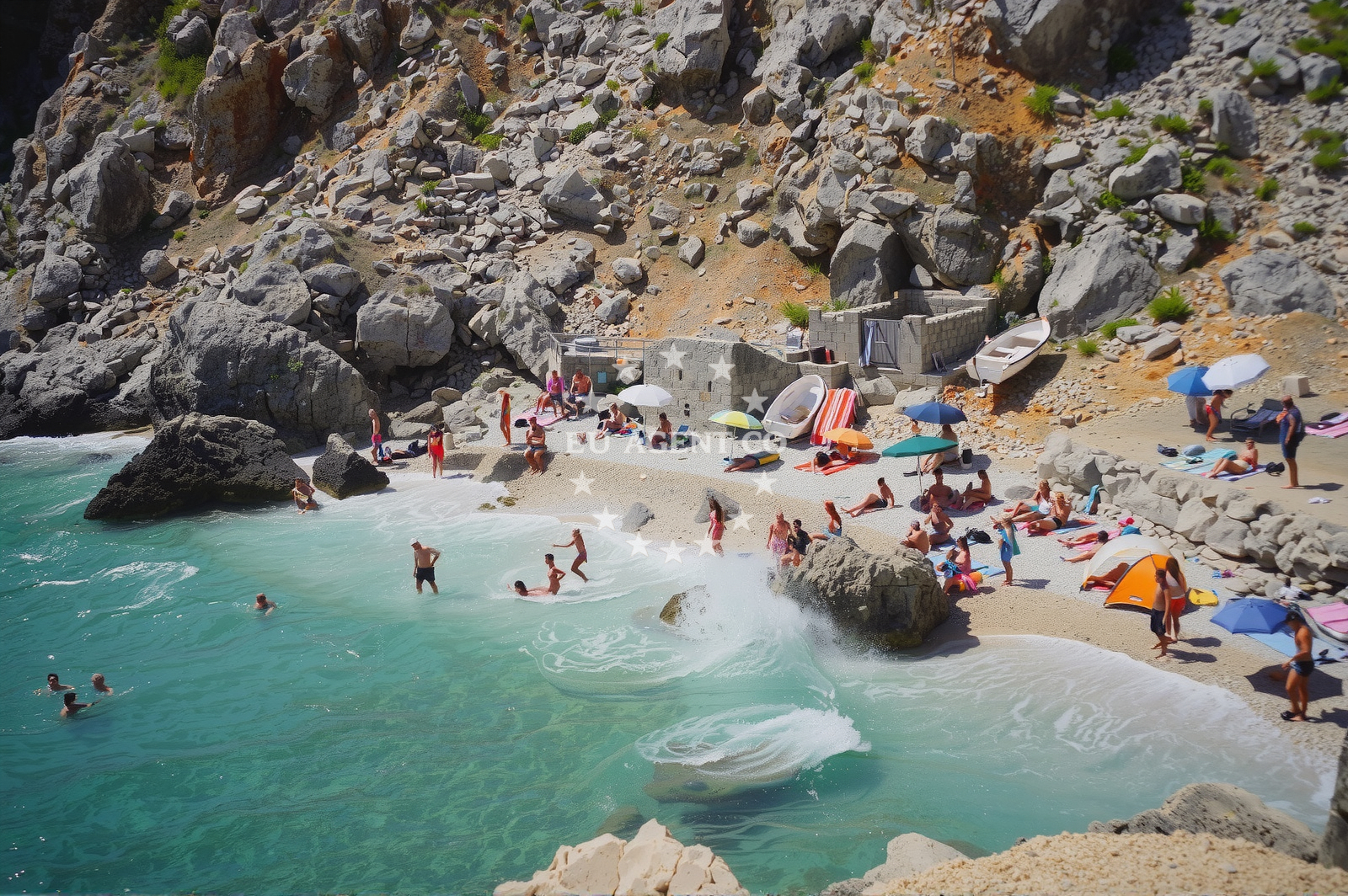 Beach facilities and surroundings at Mali Bok in 89A, Orlec