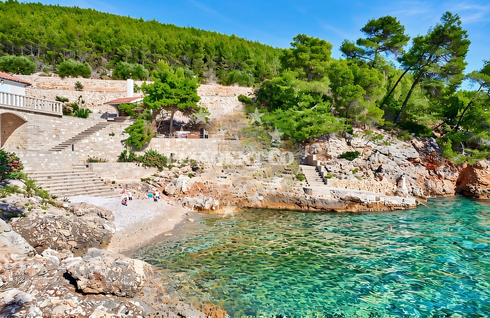 Overview of Mali Črvanj istok, Zastražišće (Hvar) Beach in Mali Črvanj istok