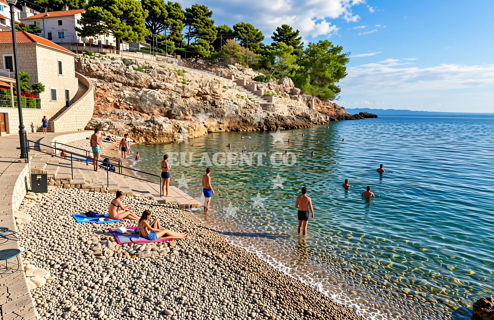 Sea and coastal view of Mali Črvanj istok, Zastražišće (Hvar) Beach in Mali Črvanj istok