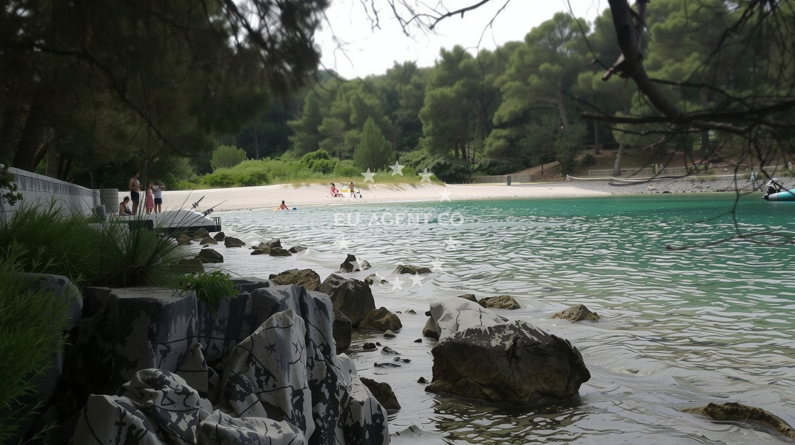 Shoreline and swimming area at Mali Losinj II in Poljana I, Mali Lošinj