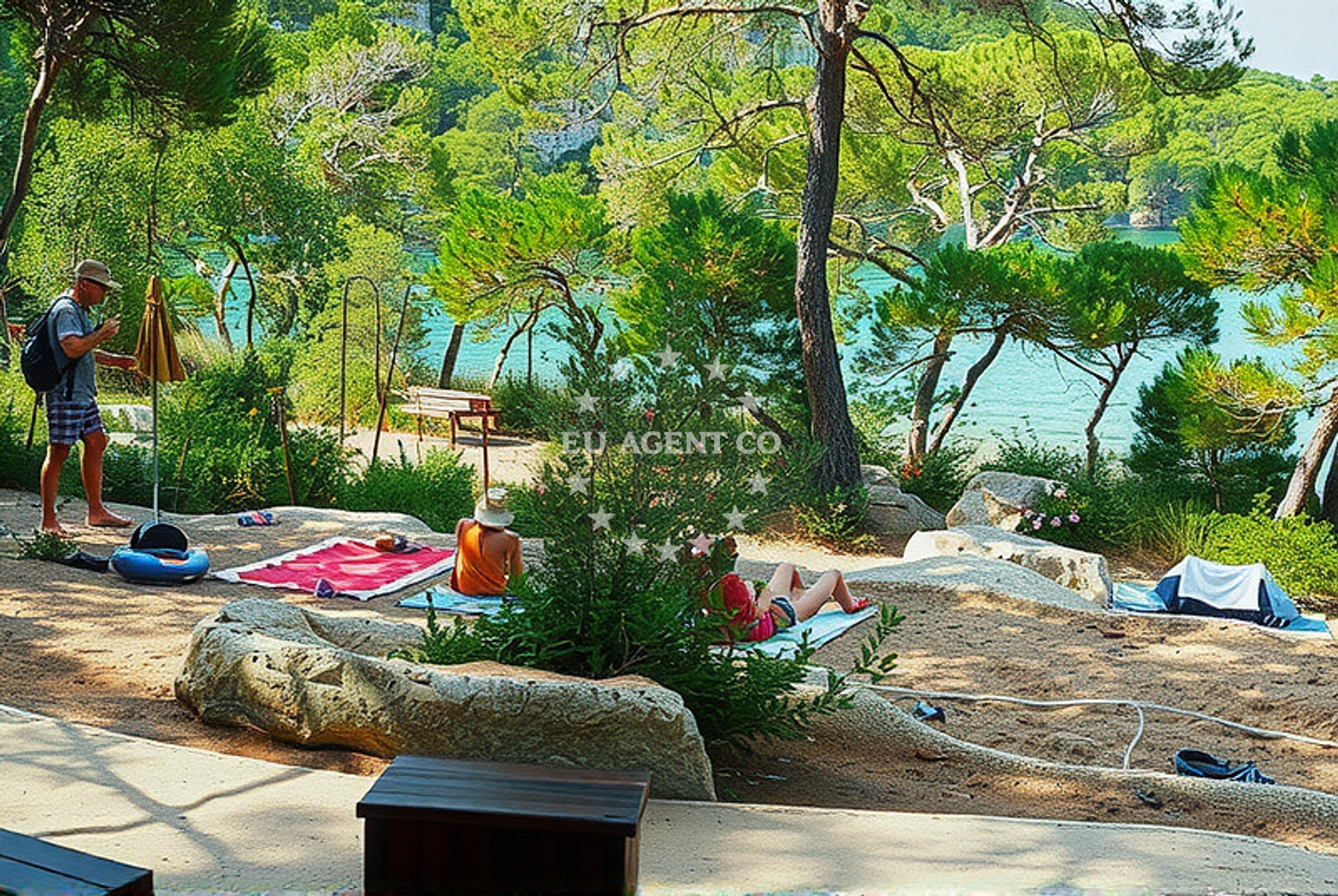 Sea and coastal view of Mali most, Goveđari (Mljet) Beach in Mali most