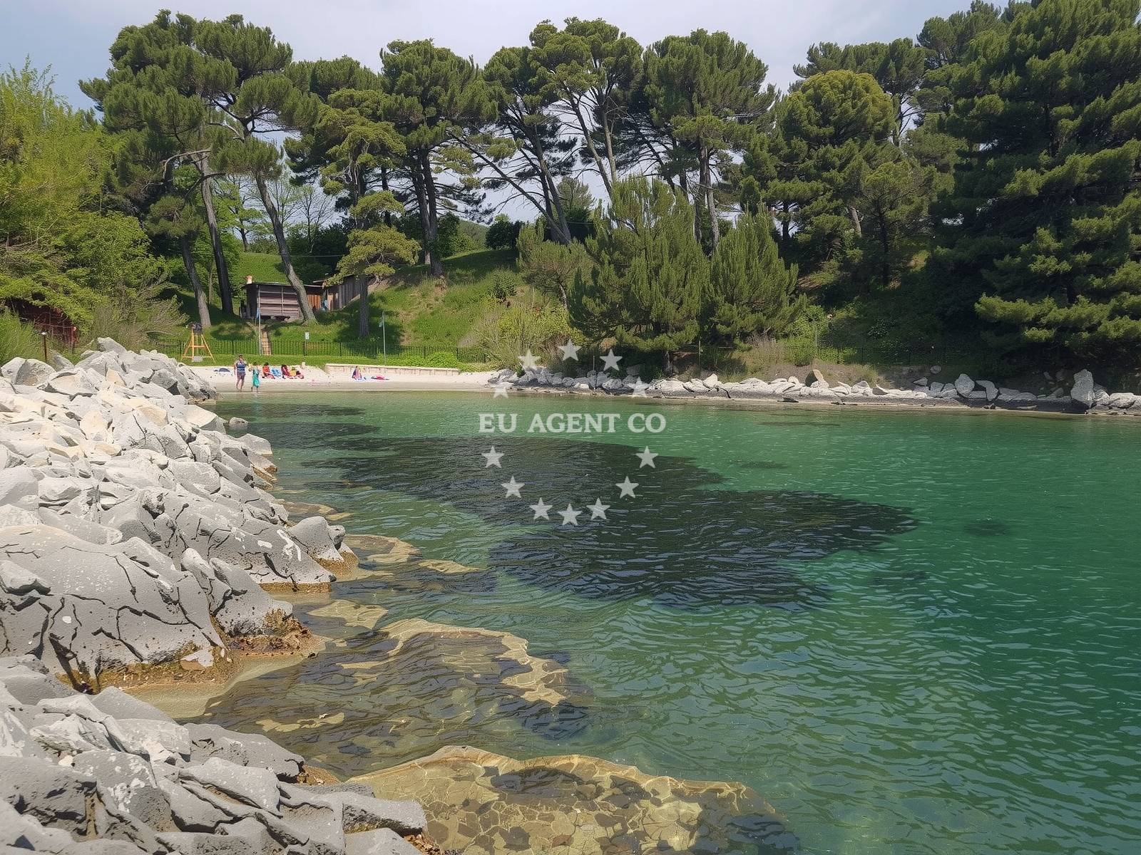 Shoreline and swimming area at Mali Portic beach in 218 Selo 1, Premantura