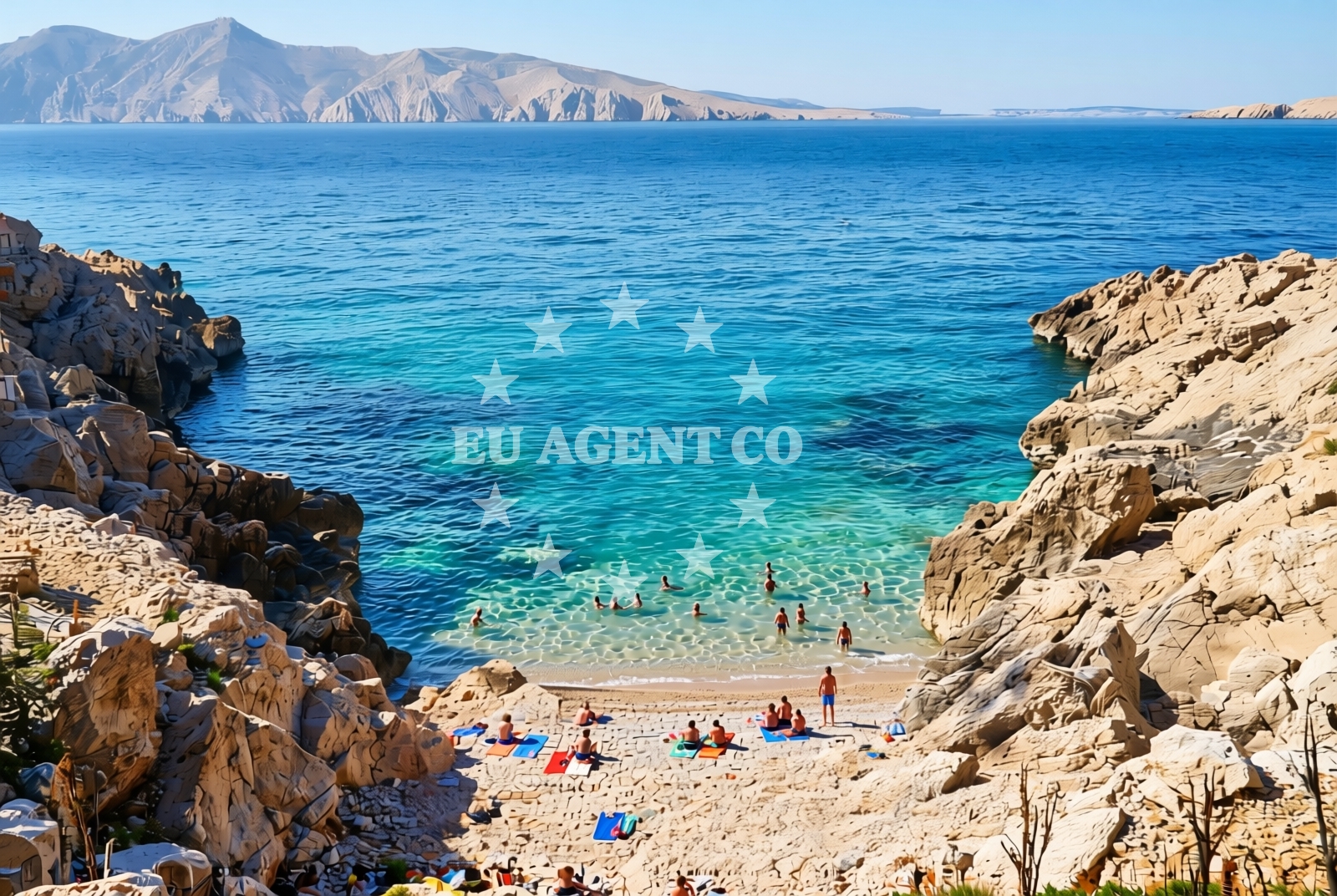 Overview of Mali raj, Baška (Krk) Beach in Mali raj