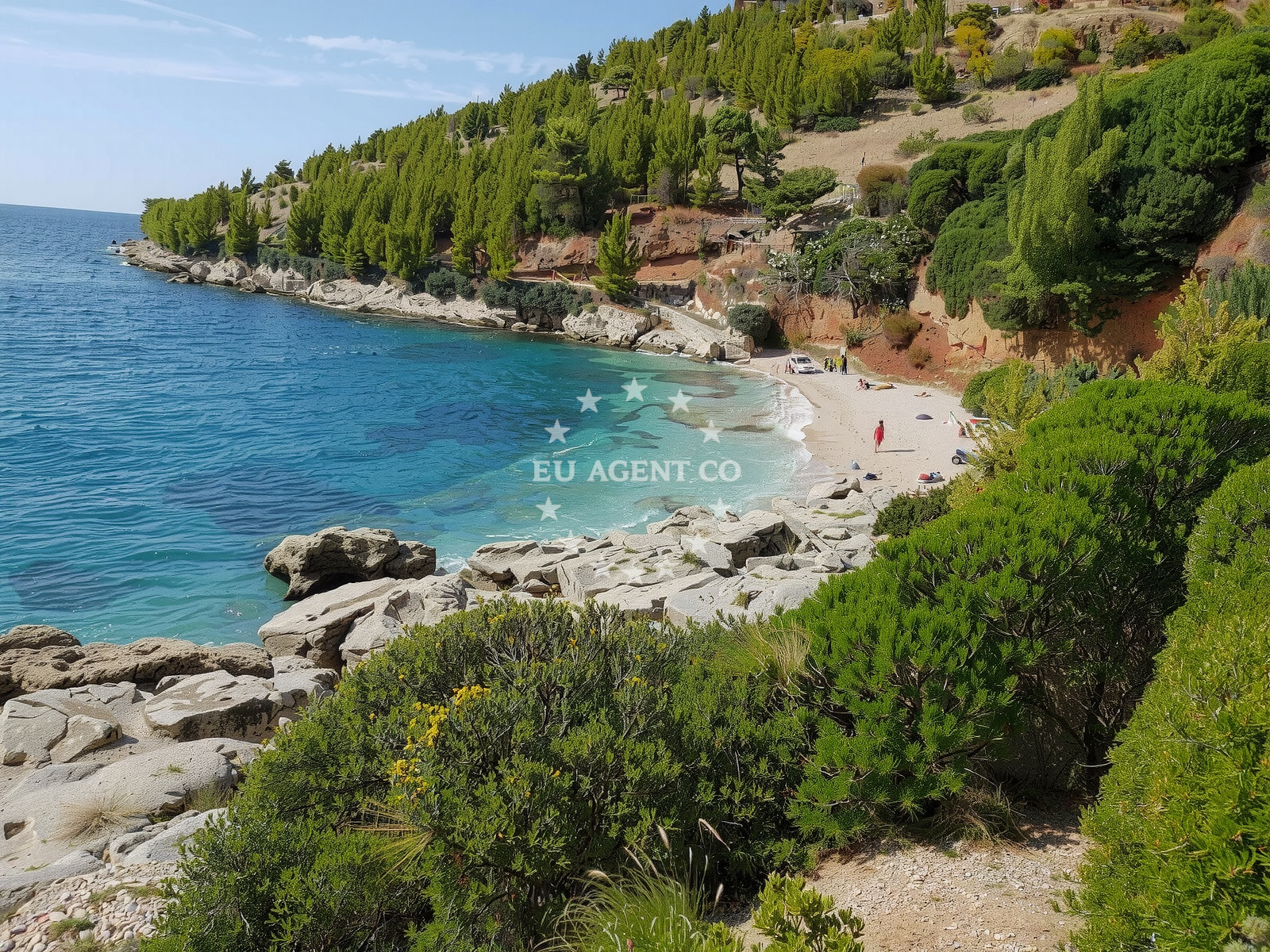 Shoreline and swimming area at Mali Zagradac beach in Put Zlatnog rata b.b., Bol