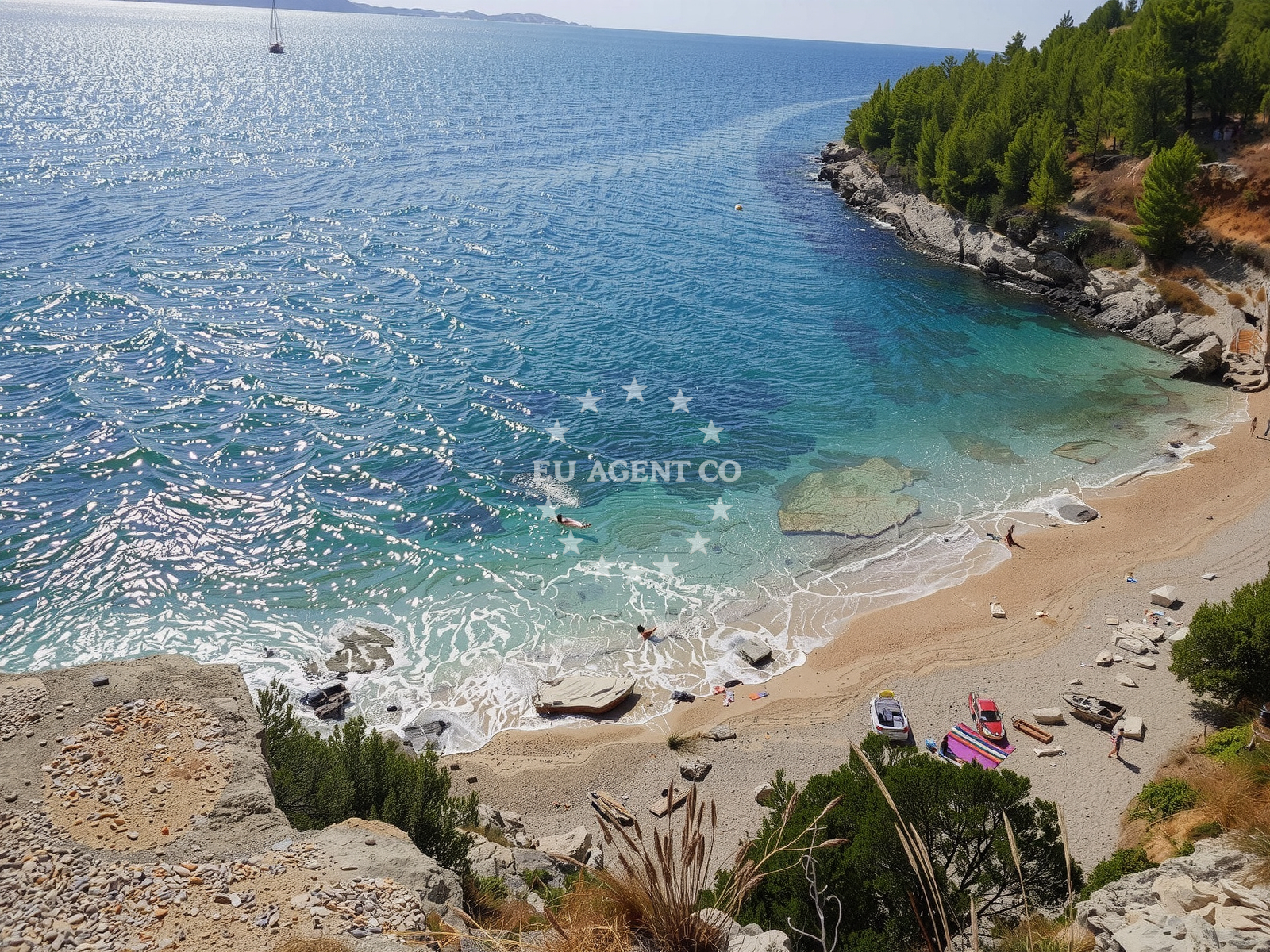 Sea and coastal view of Mali Zagradac beach in Put Zlatnog rata b.b., Bol