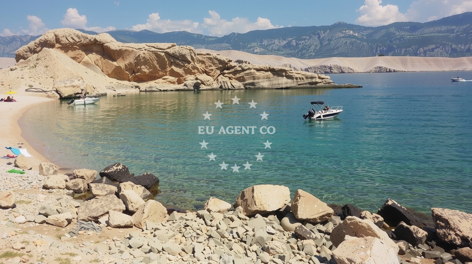 Overview of Mali Zaton II beach in Šibenska 23, Pag
