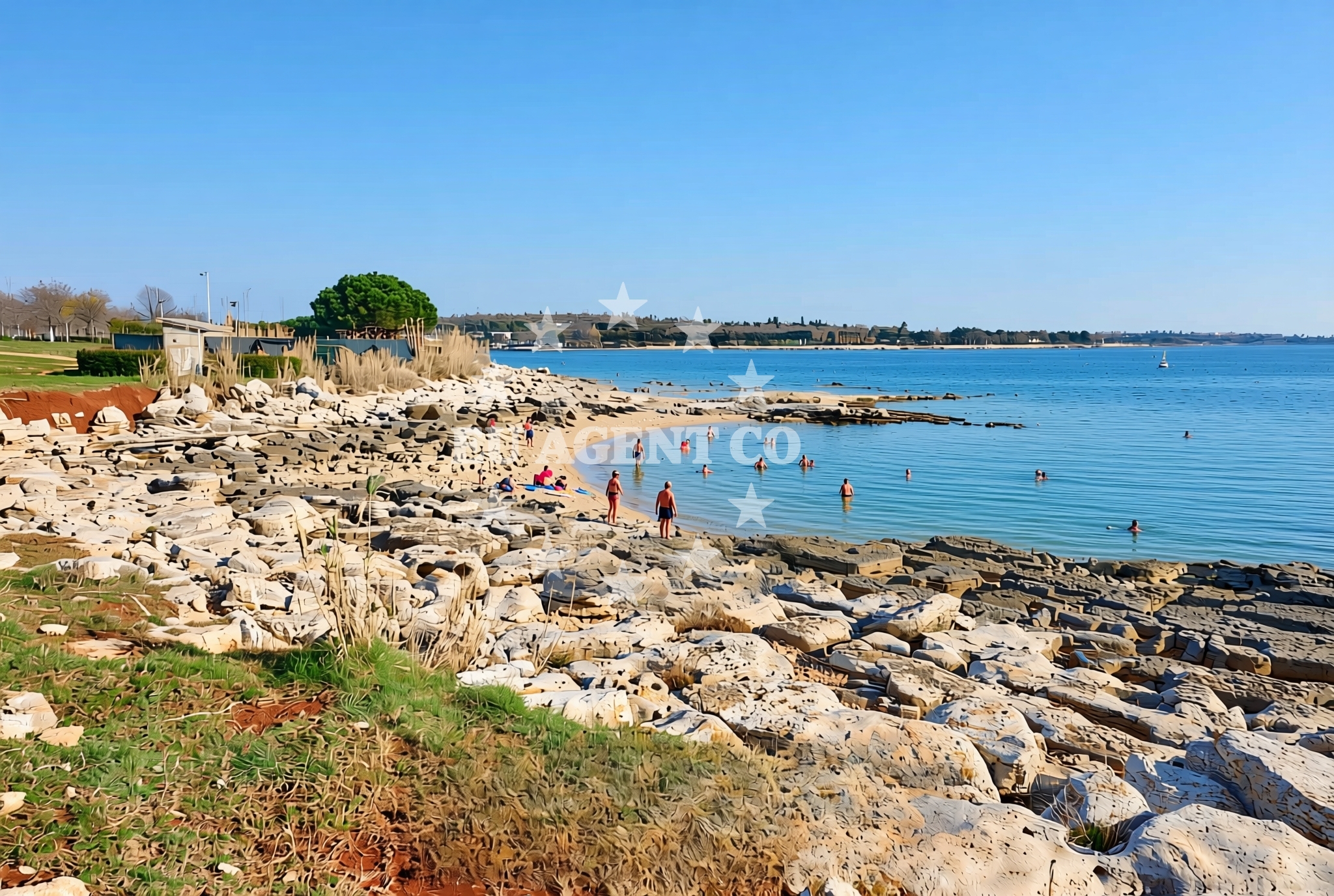Overview of Malin (dog beach), Lovrečica Beach in Malin (plaža za pse)