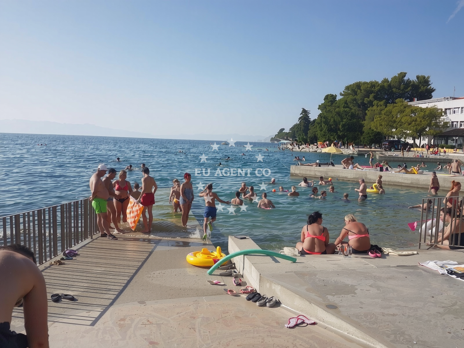 Sea and coastal view of Malinska beach in Obala 51, Malinska