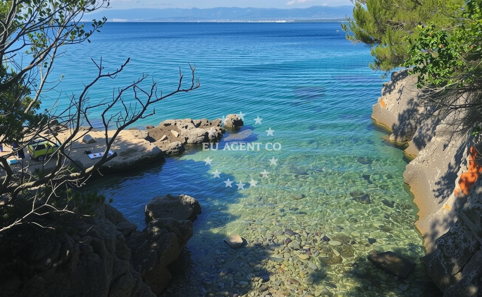 Sea and coastal view of Malinska-Porat beach in Porat 185, Porat