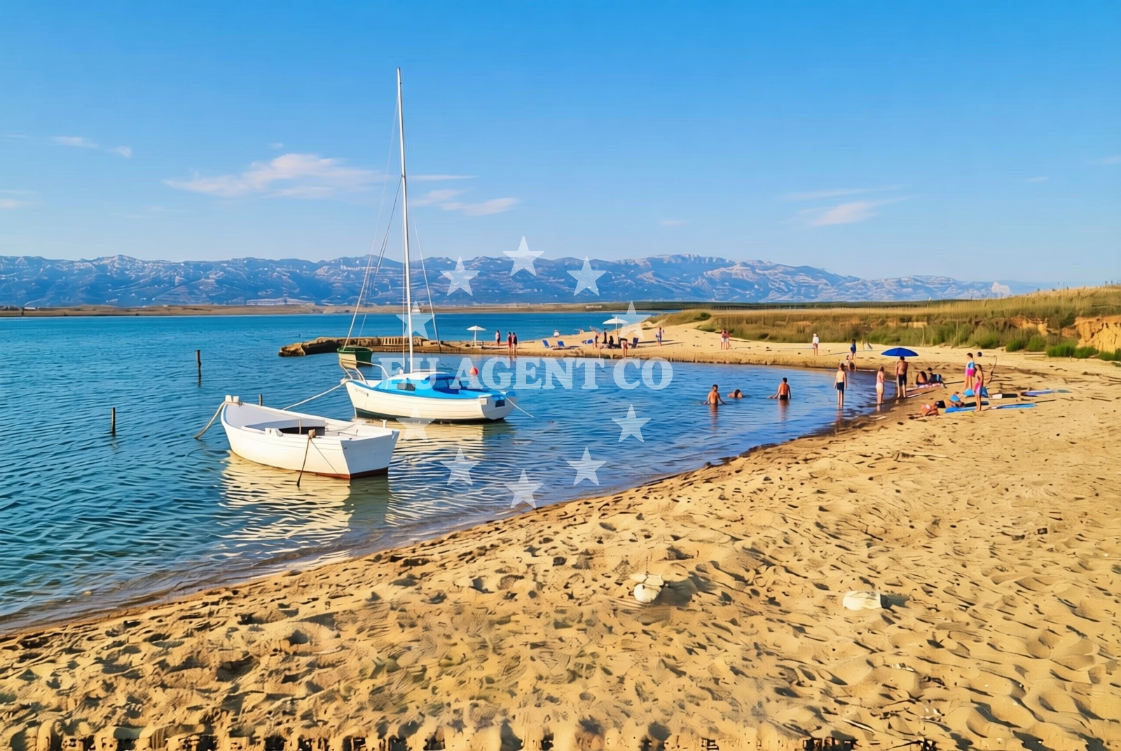 Sea and coastal view of Malo blato, Privlaka (Zadarska županija) Beach in Malo blato