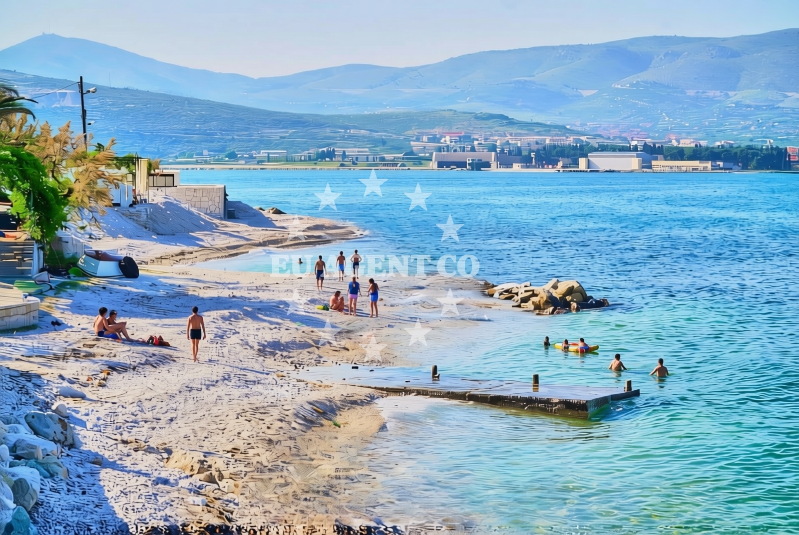 Shoreline and swimming area at Malo more, Arbanija (Čiovo) Beach in Malo more