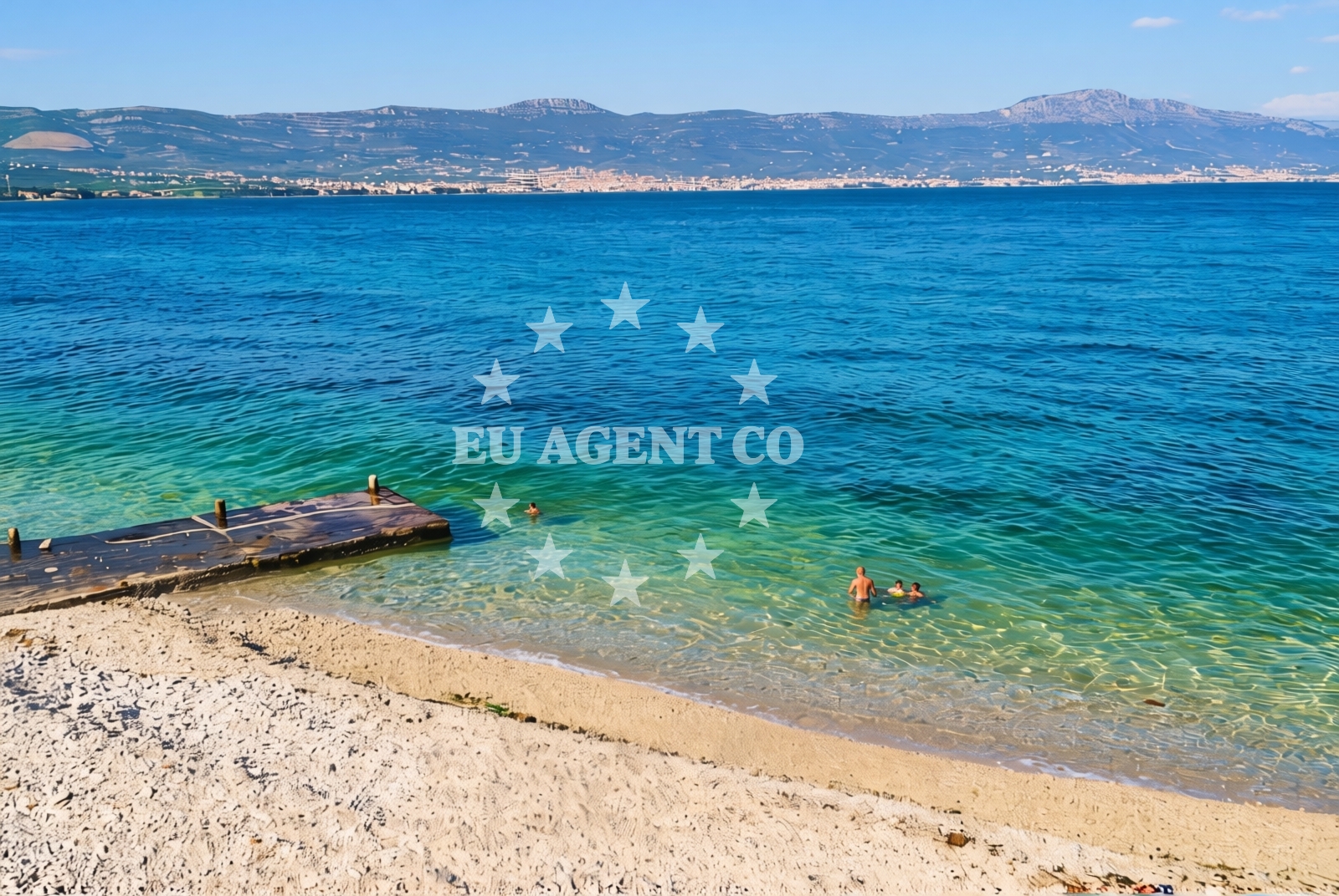 Sea and coastal view of Malo more, Arbanija (Čiovo) Beach in Malo more