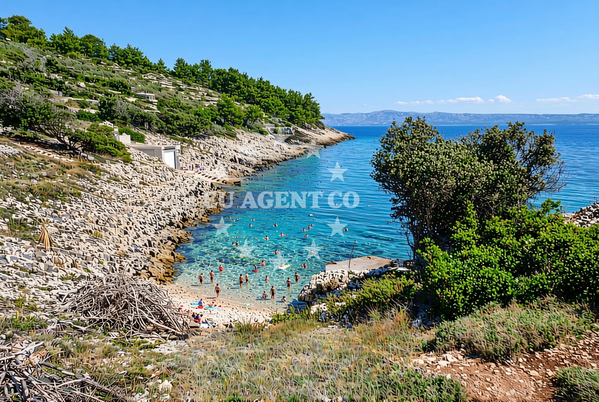 Overview of Malo Zanavlje, Vela Luka (Korčula) Beach in Malo Zanavlje