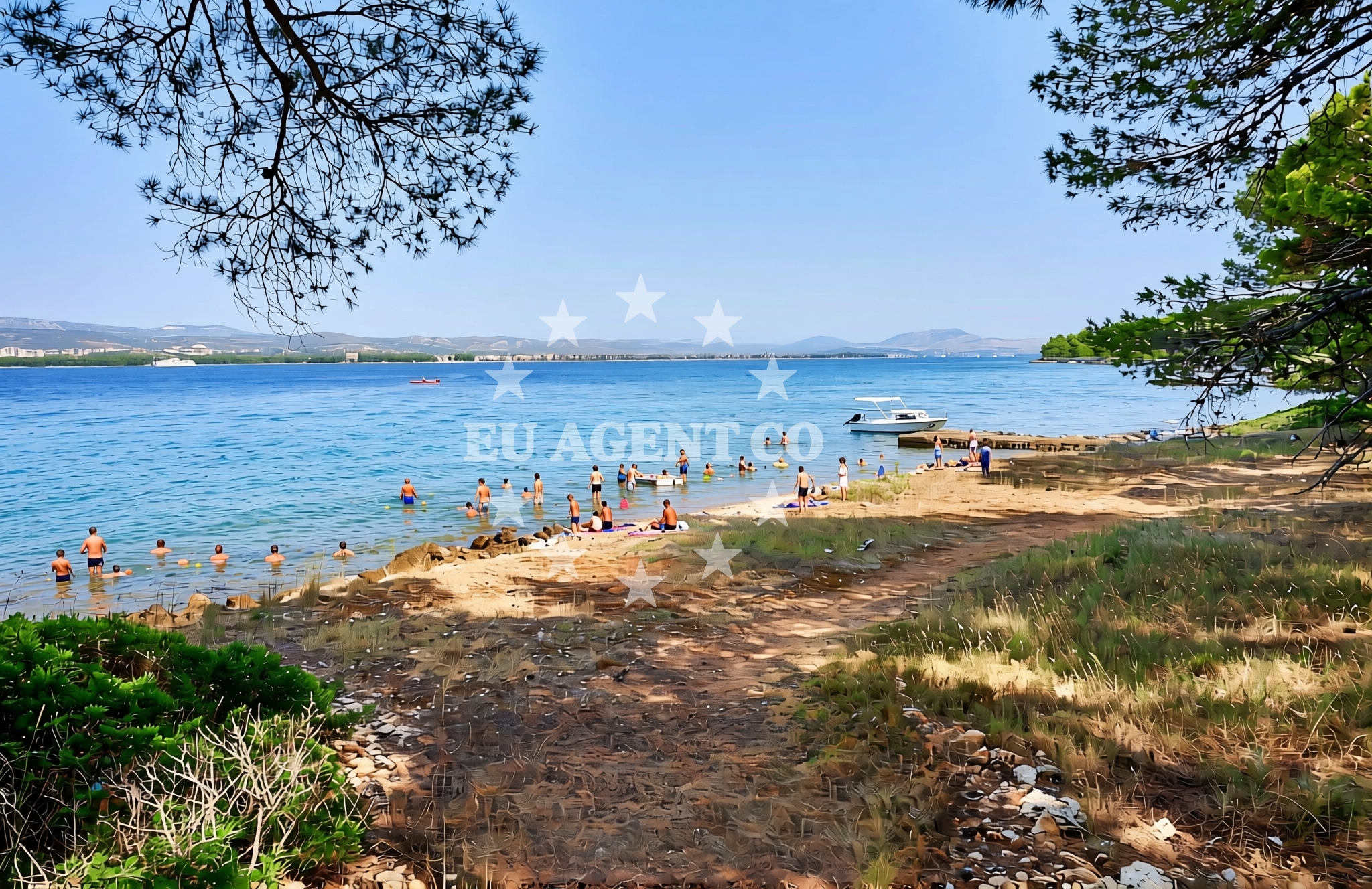 Shoreline and swimming area at Malpaga, Zlarin (Zlarin) Beach in Malpaga