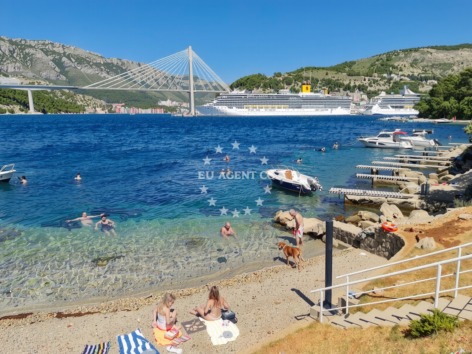 Shoreline and swimming area at Mandrac Beach in Bokeljska 29, Dubrovnik
