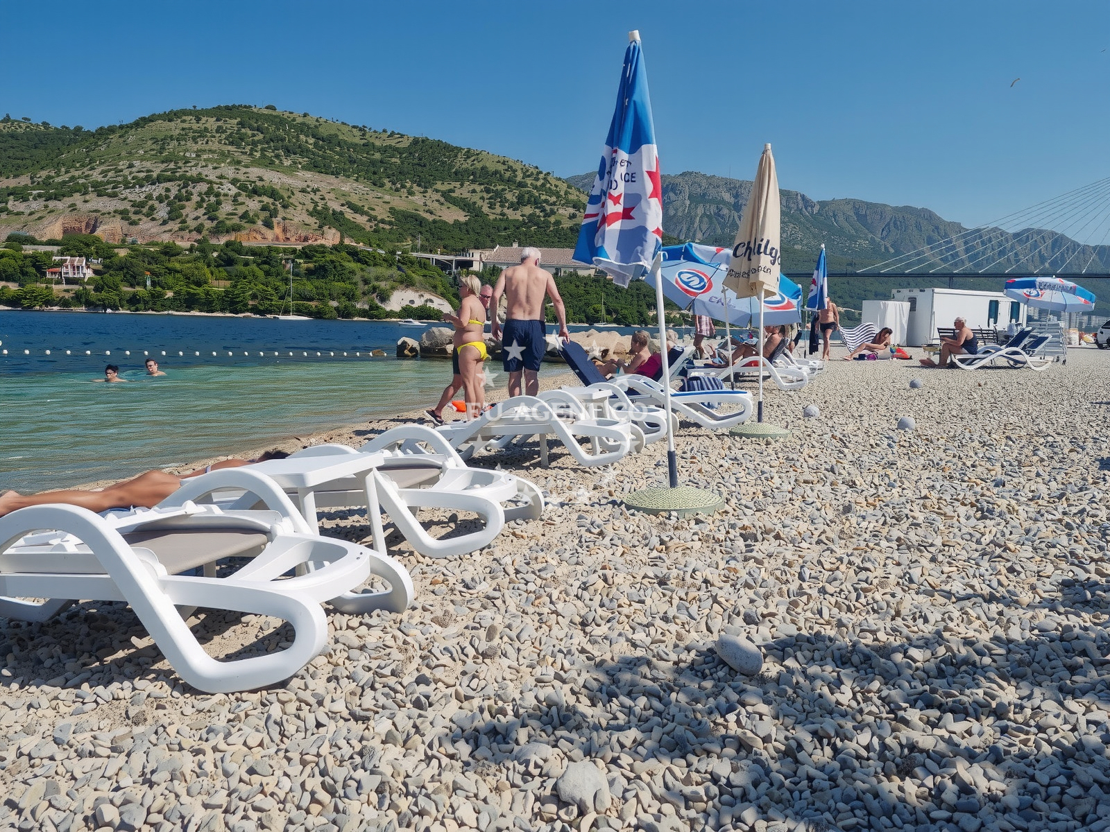 Beach facilities and surroundings at Mandrac Beach in Bokeljska 29, Dubrovnik