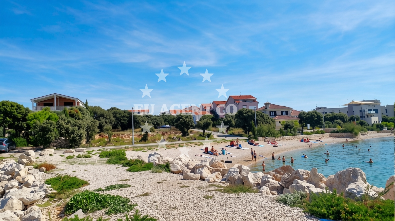 Sea and coastal view of Mandre II beach in Ulica Jurja Dalmatinca 5, Mandre