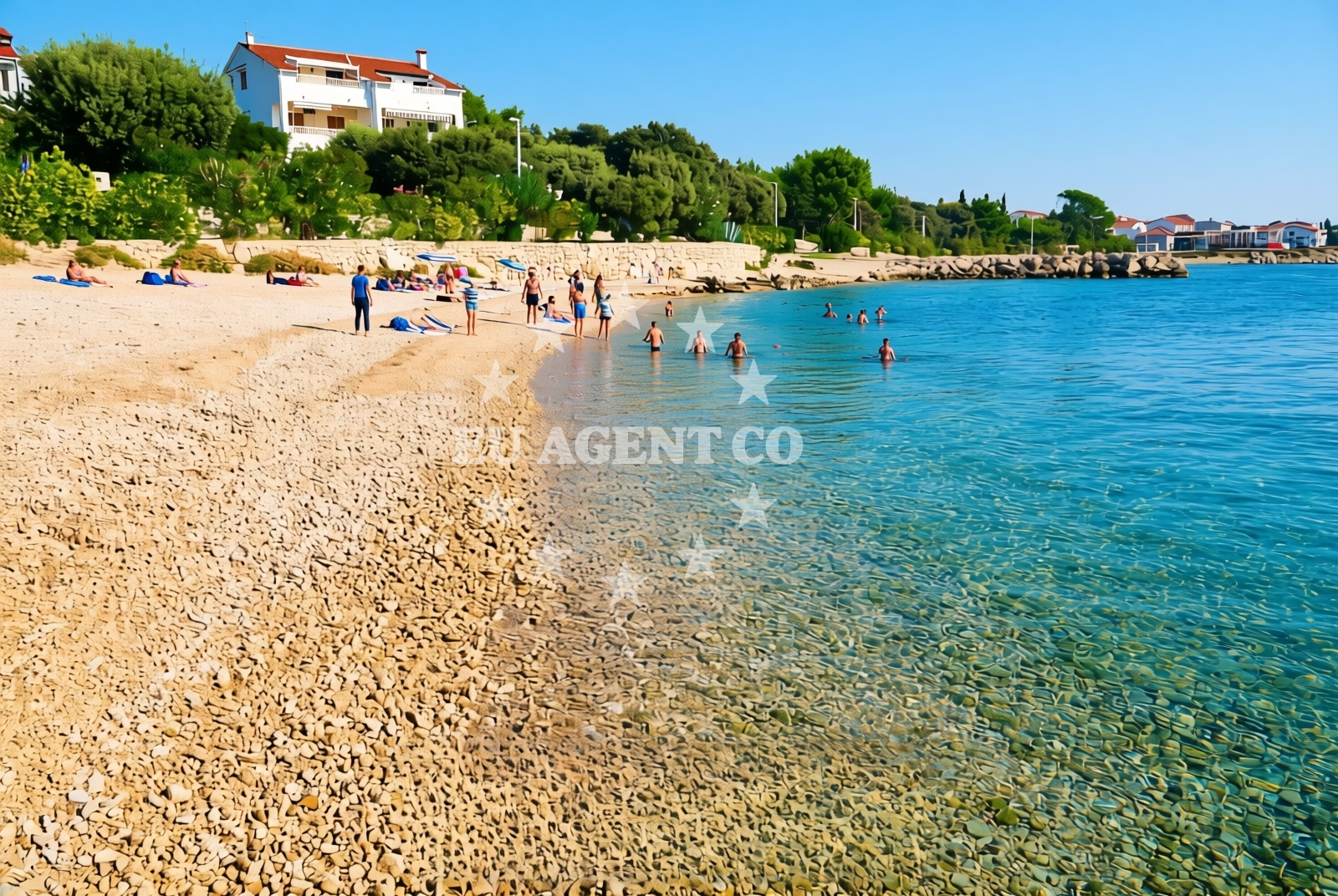 Overview of Mandre zapad, Mandre (Pag) Beach in Mandre zapad