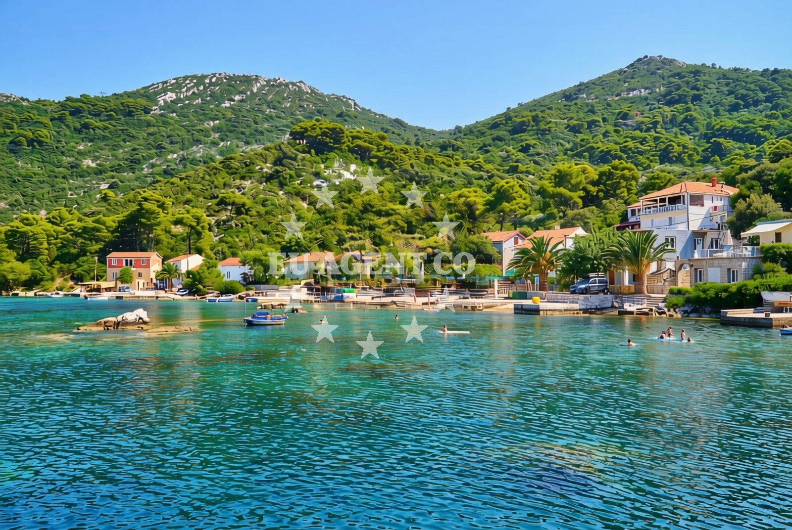 Sea and coastal view of Maranovići (Mljet): beaches and coves in Maranovići (Mljet)