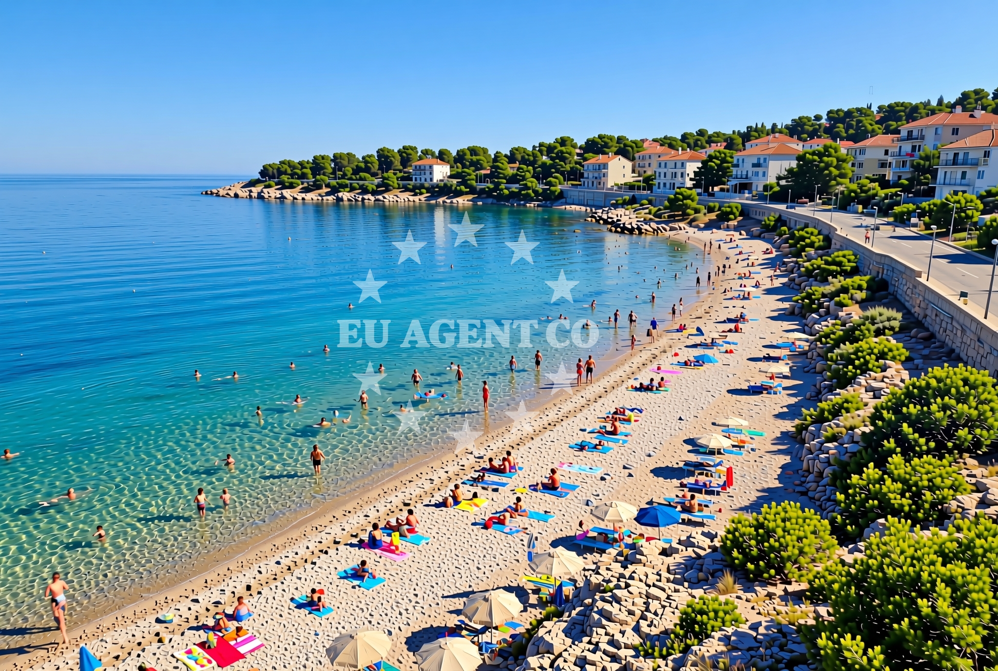 Shoreline and swimming area at Mareda sjever, Mareda Beach in Mareda sjever