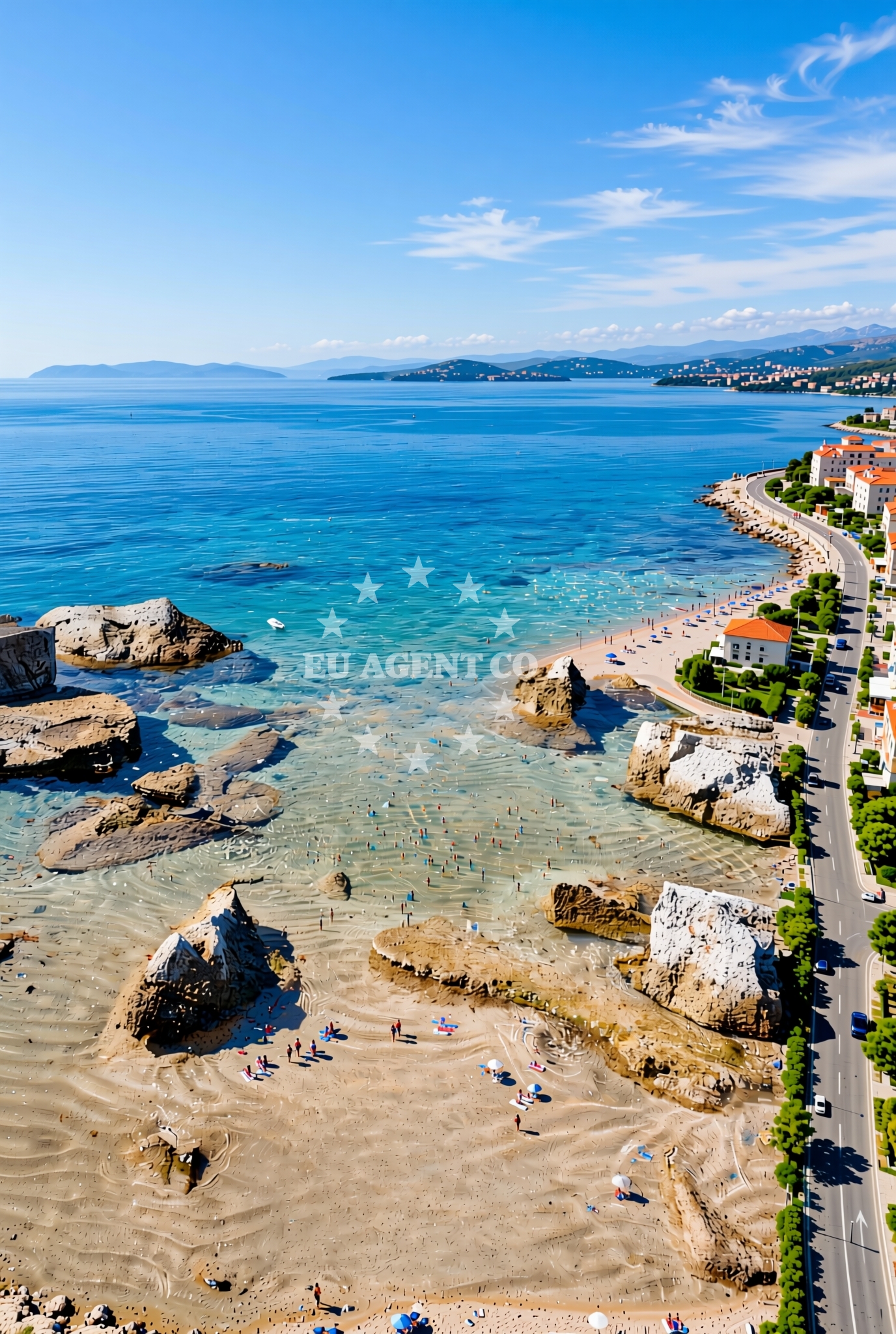 Sea and coastal view of Margarita (dog beach), Katoro Beach in Margarita (plaža za pse)