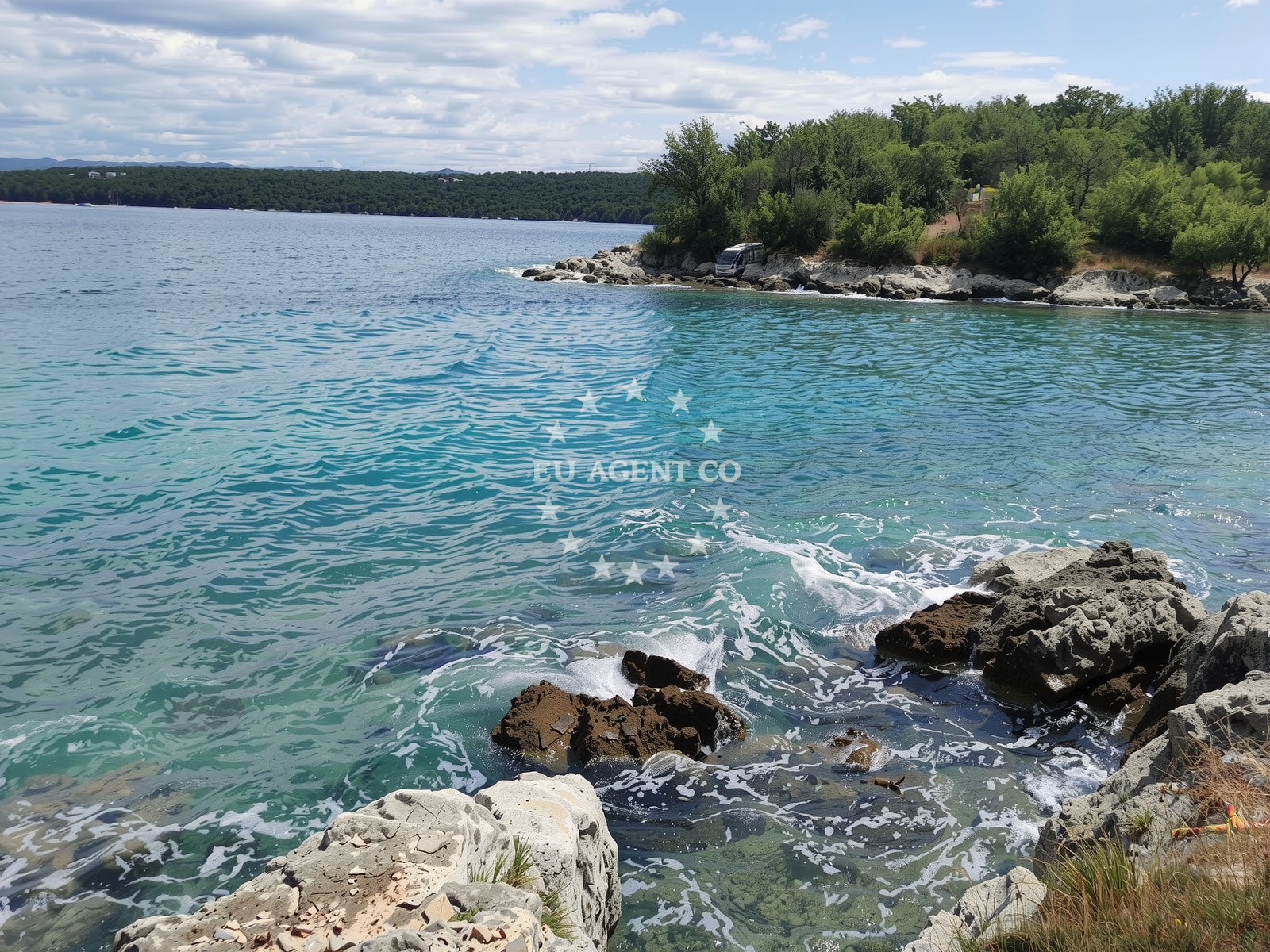 Sea and coastal view of Maria Beach in Glavotok 4, Krk